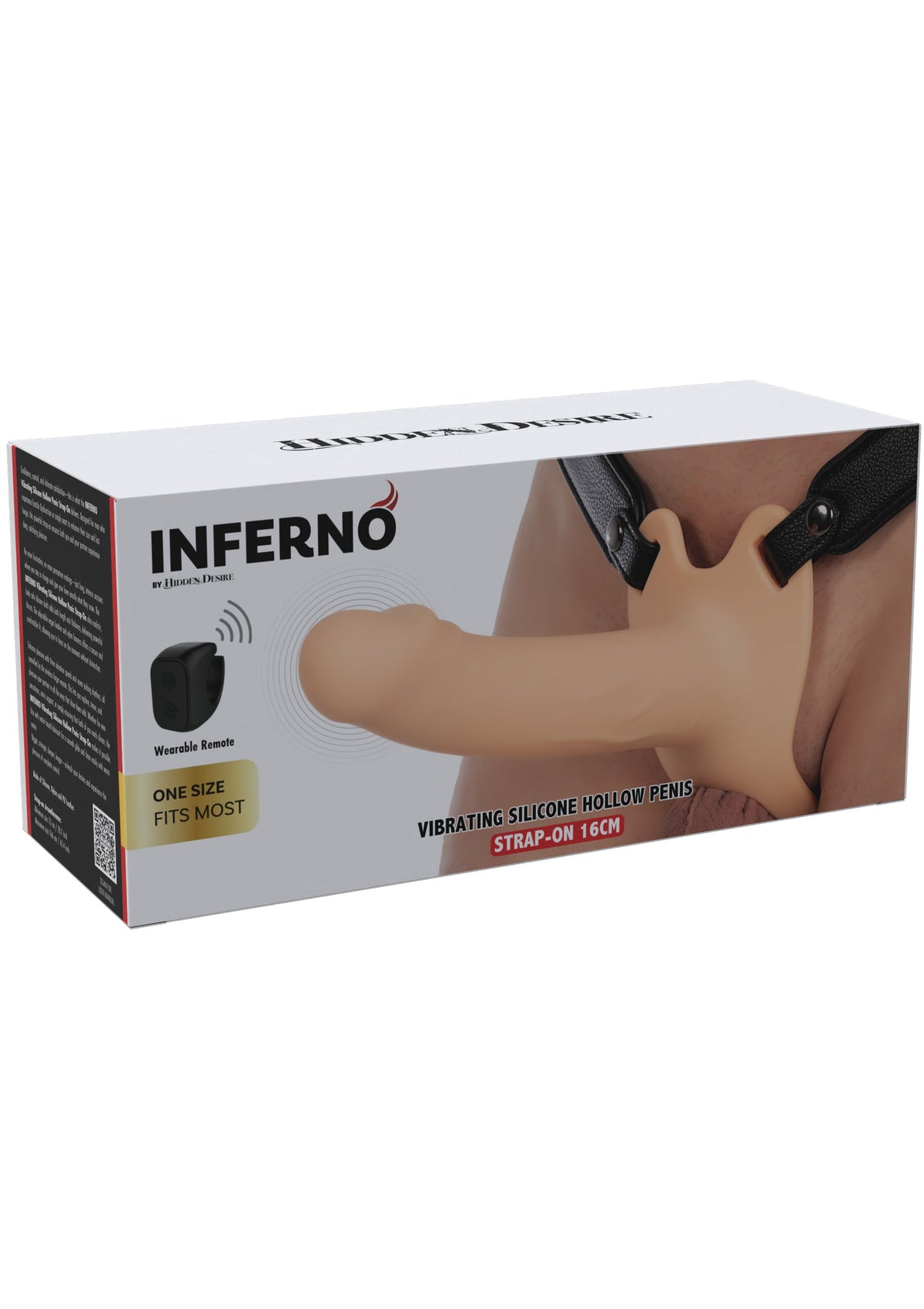Hidden Desire Hollow Penis Strapon Vibrating Silicone 16 cm