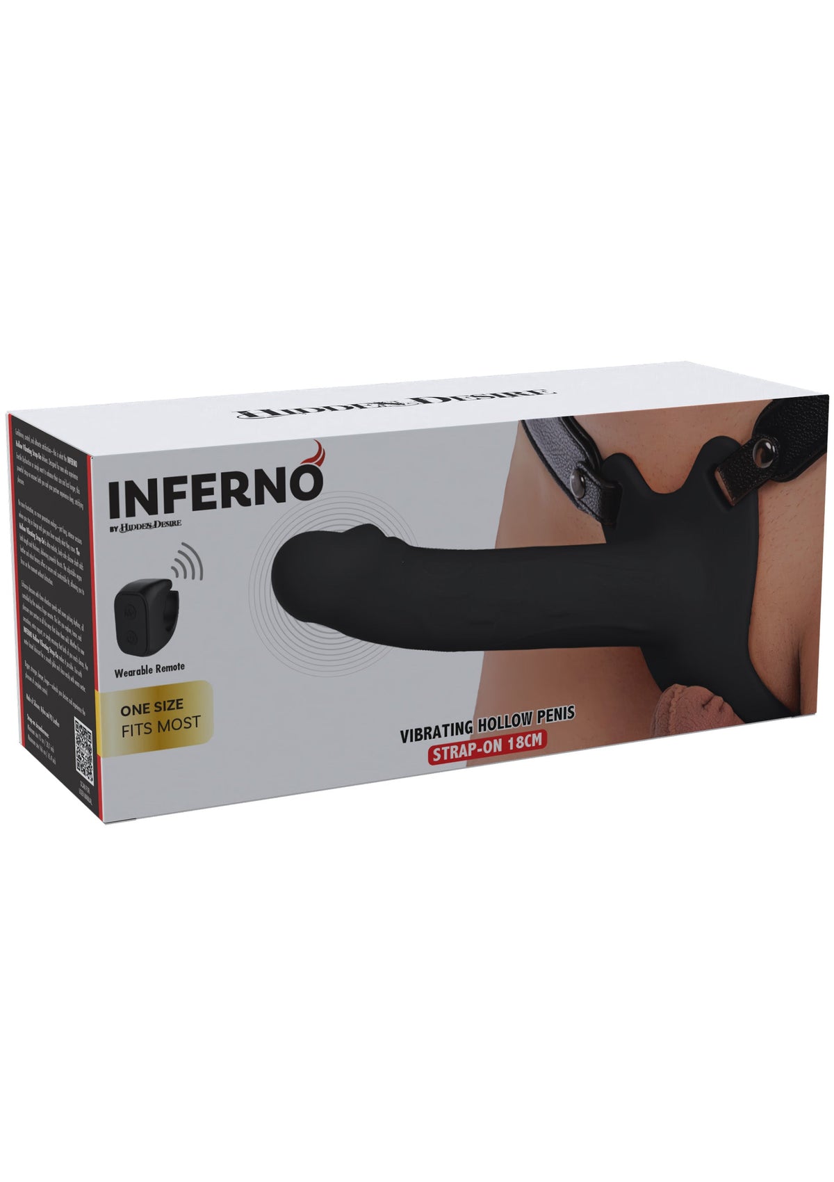 Hidden Desire Hollow Penis Strapon Vibrating Silicone 18 cm