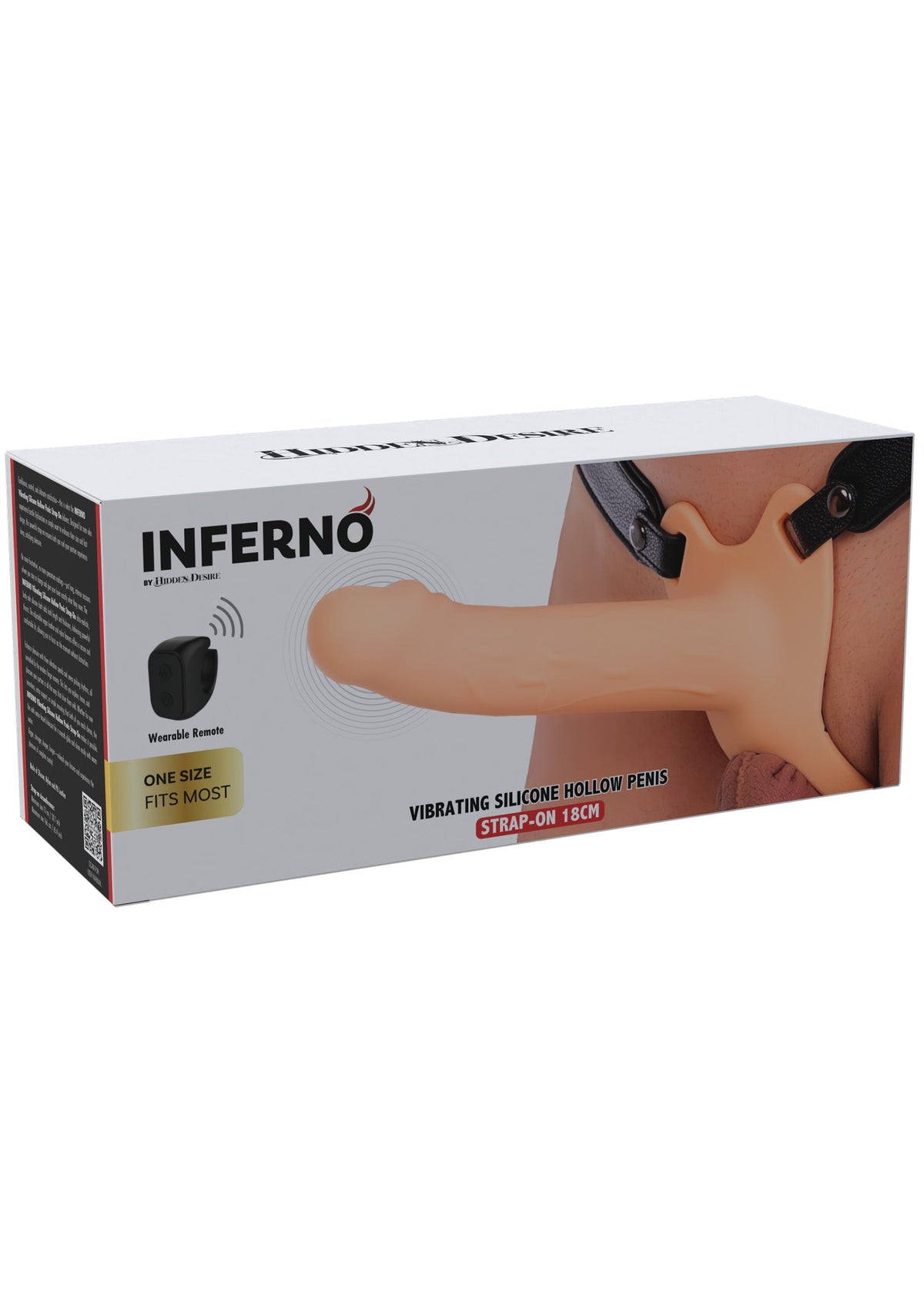Hidden Desire Hollow Penis Strapon Vibrating Silicone 18 cm