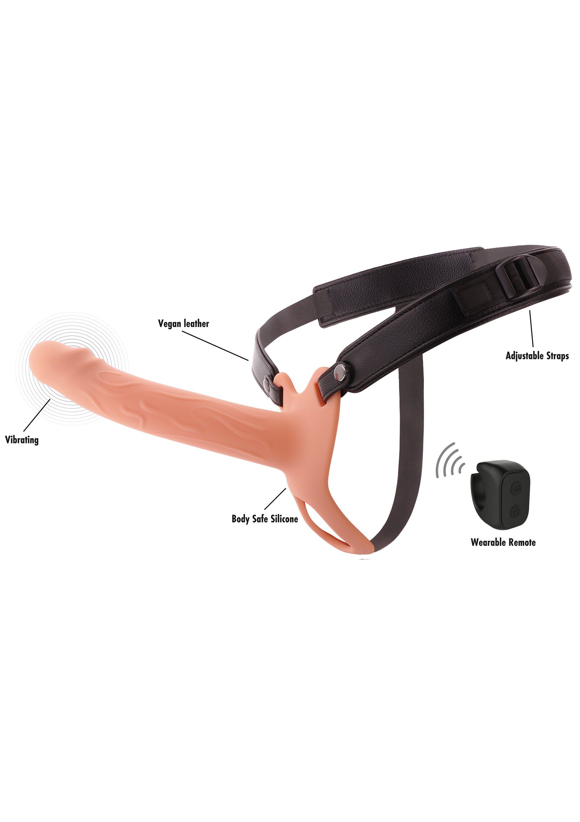 Hidden Desire Hollow Penis Strapon Vibrating Silicone 20 cm