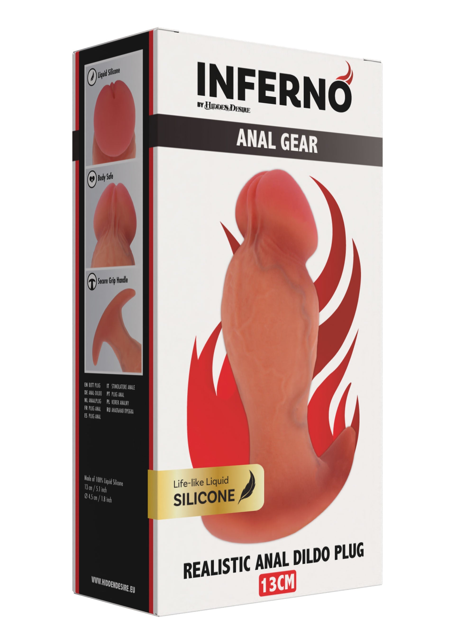 Hidden Desire Realistic Buttplug Liquid Silicone 13 cm