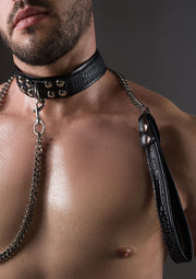 Avanza Croc-Embossed Collar & Leash