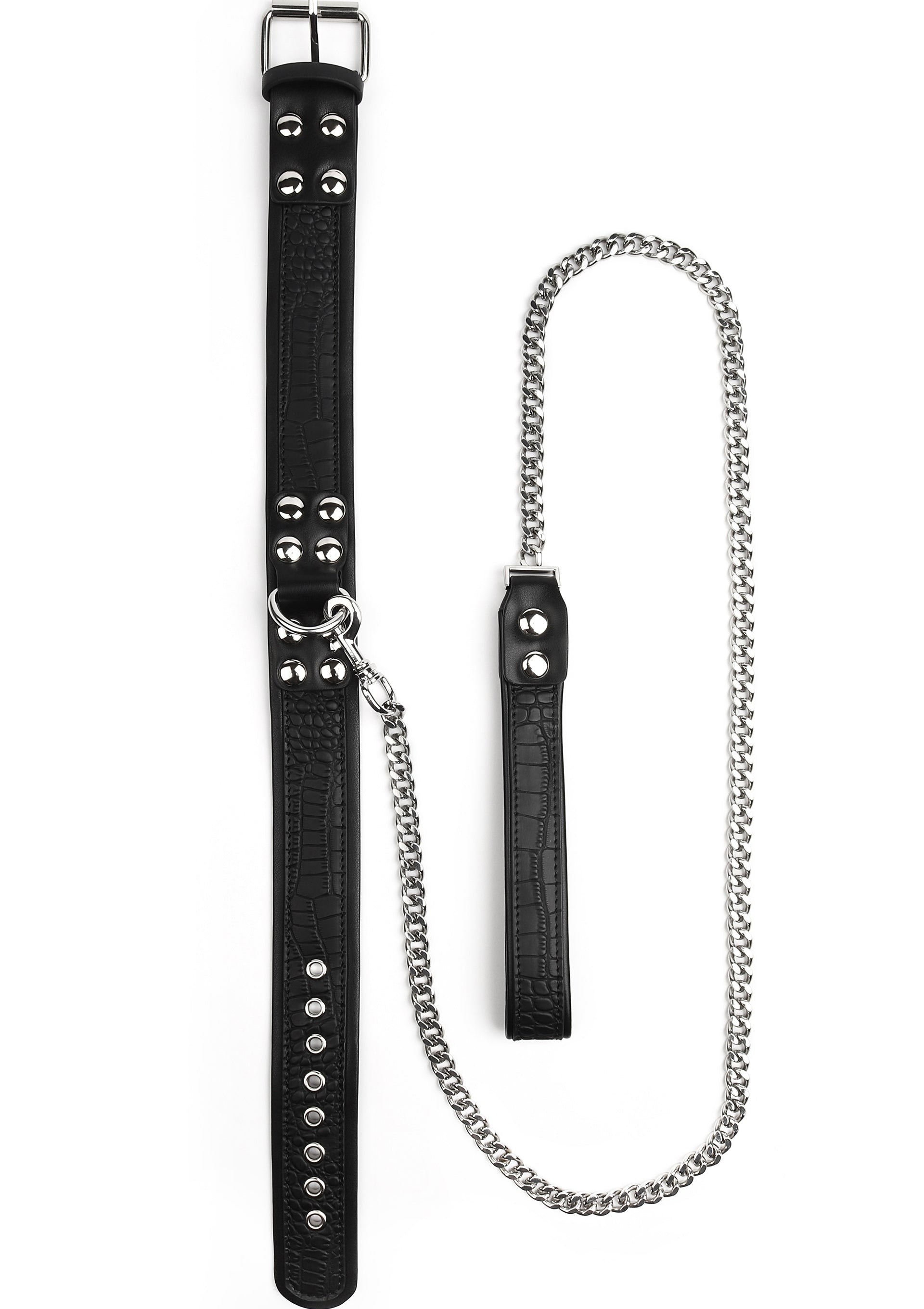 Avanza Croc-Embossed Collar & Leash