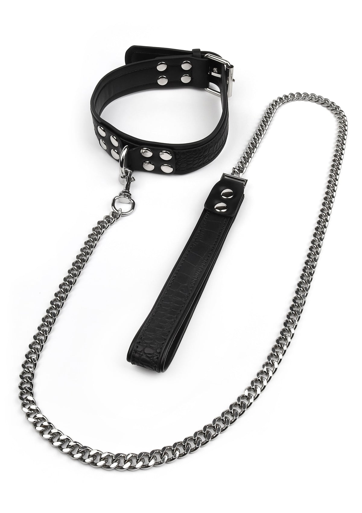 Avanza Croc-Embossed Collar & Leash