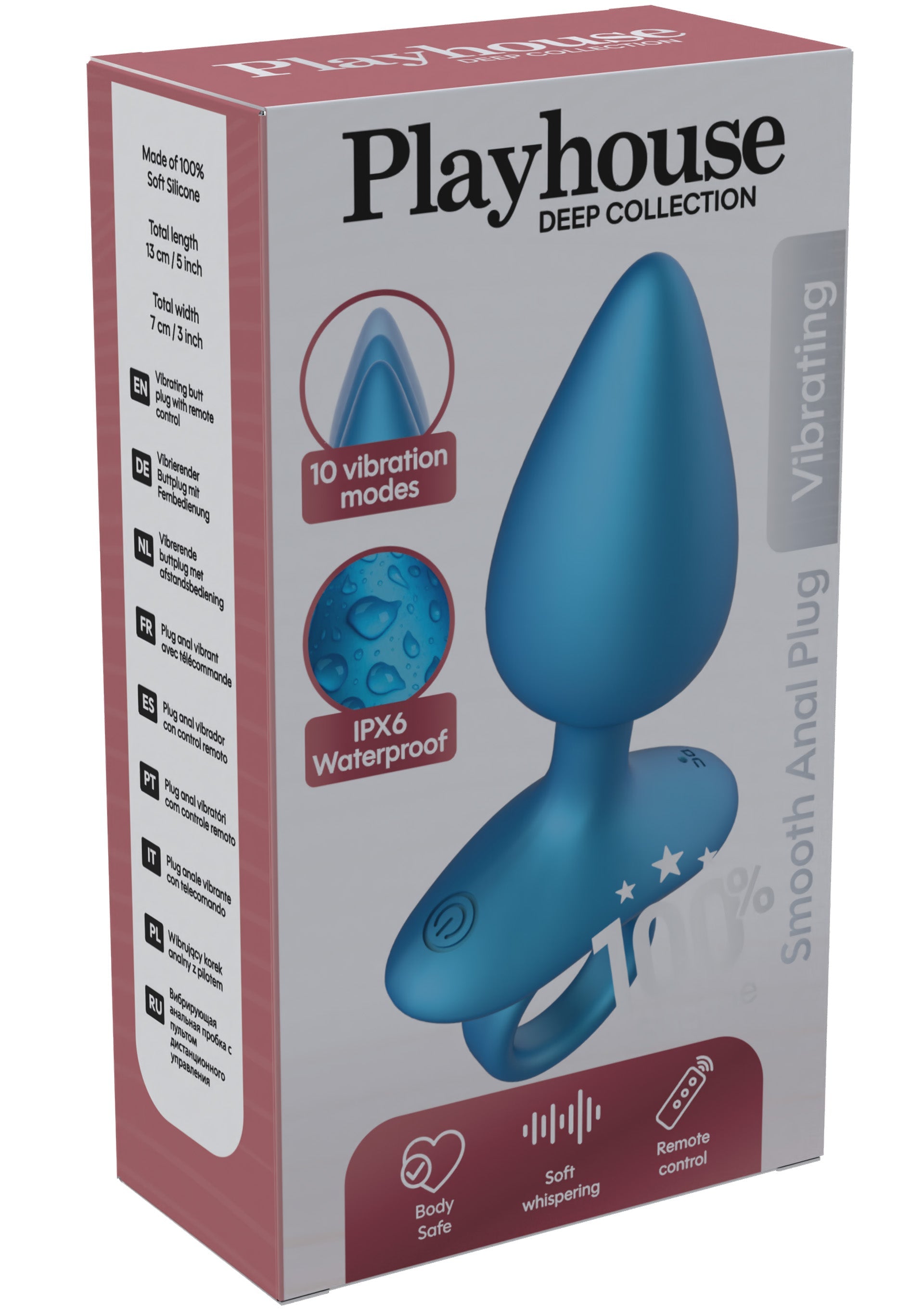Playhouse Smooth Anal Plug Vibrating + Remote