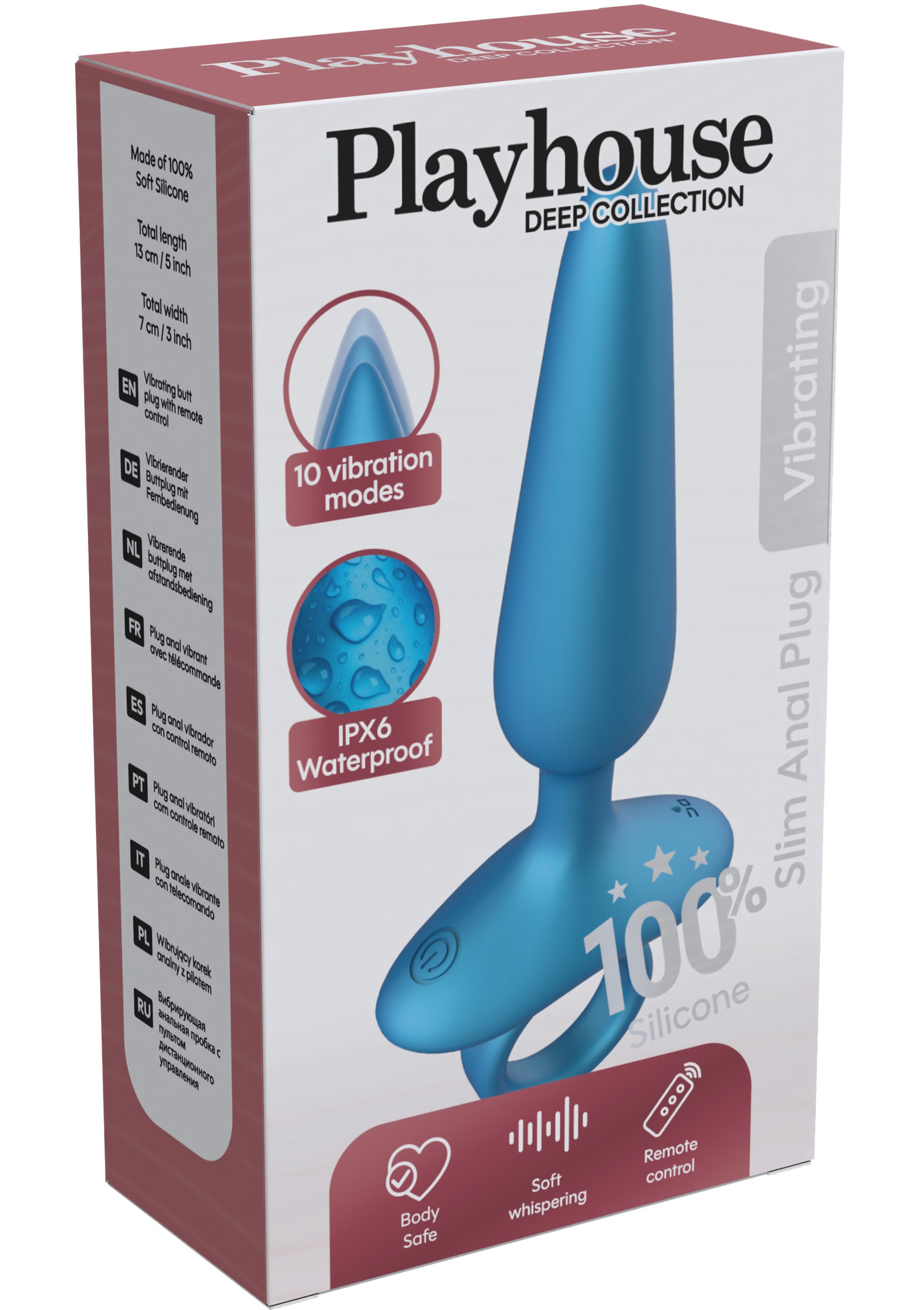 Playhouse Slim Anal Plug Vibrating + Remote