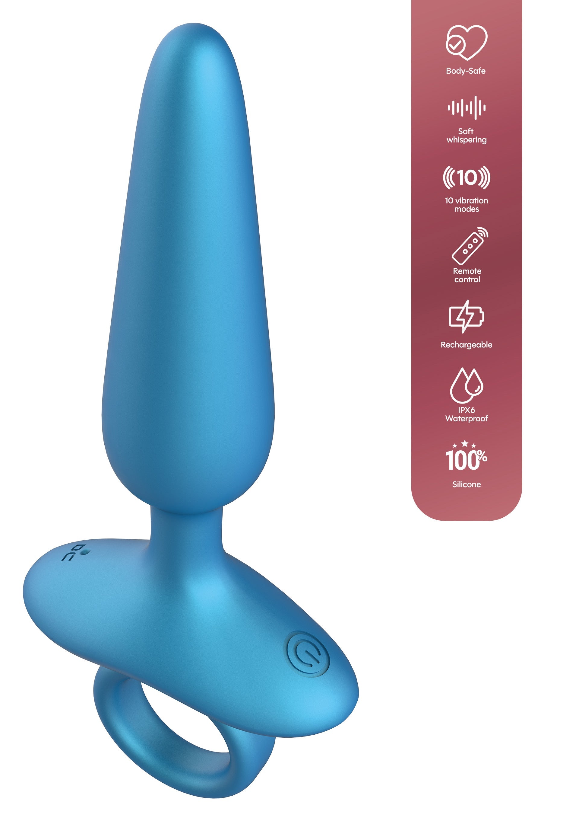 Playhouse Slim Anal Plug Vibrating + Remote