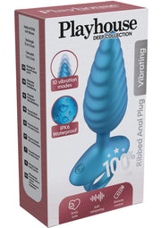 Playhouse Ribbed Anal Plug Vibrating + Remote