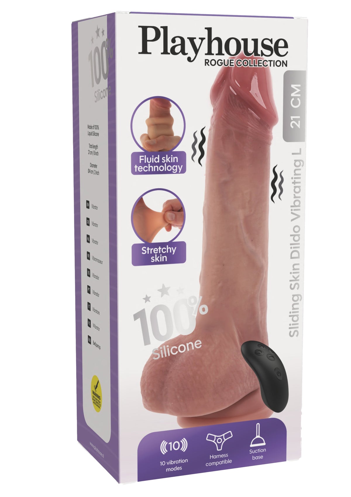Playhouse Sliding Skin Vibrating Dildo Silicone L