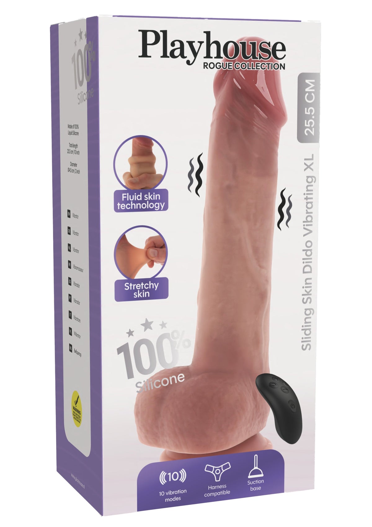 Playhouse Sliding Skin Vibrating Dildo Silicone XL