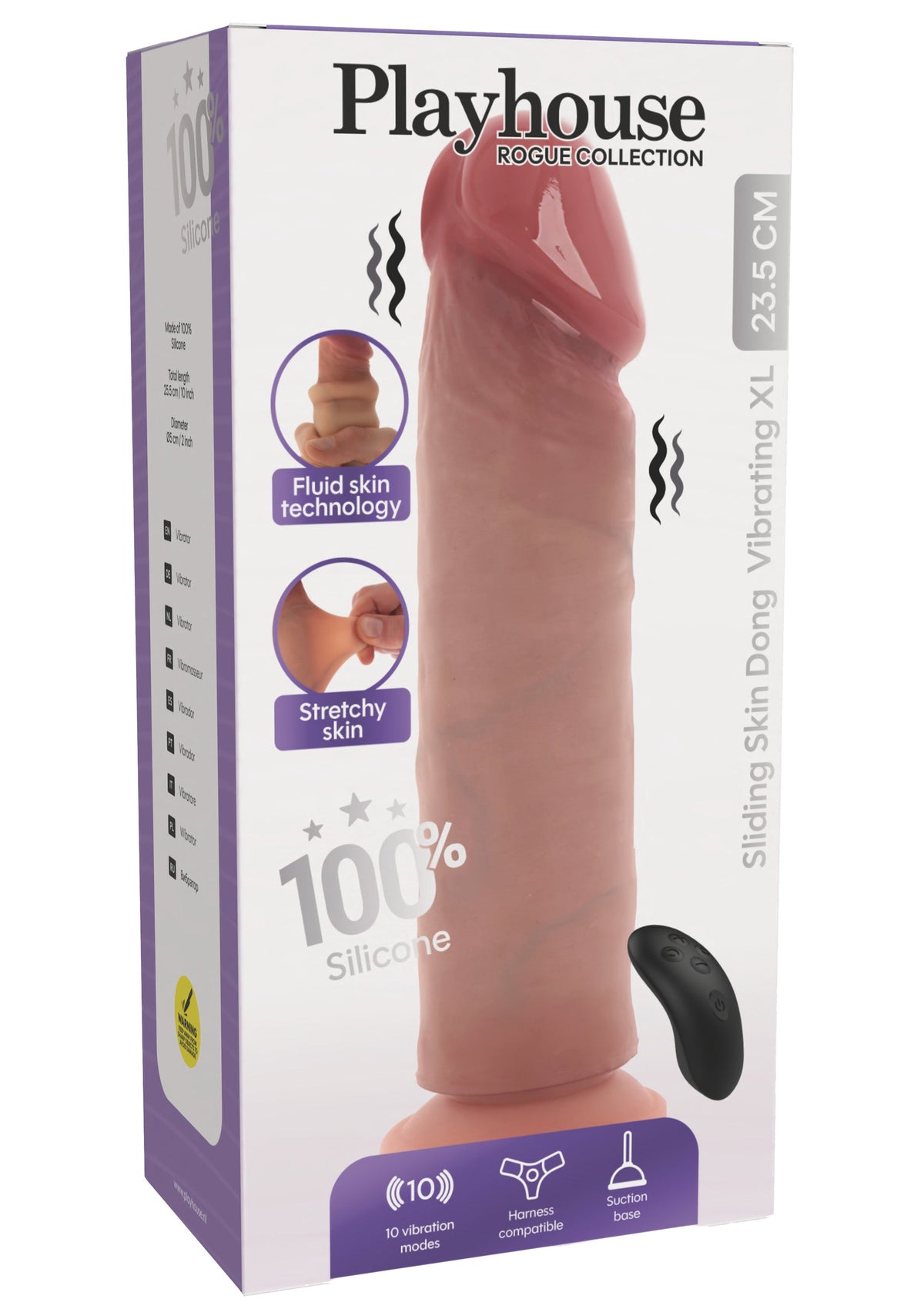 Playhouse Sliding Skin Vibrating Dong Silicone XL
