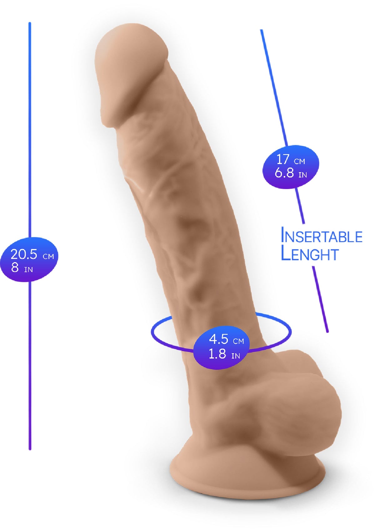 Silex-D Dildo Vibrating Model 8 inch
