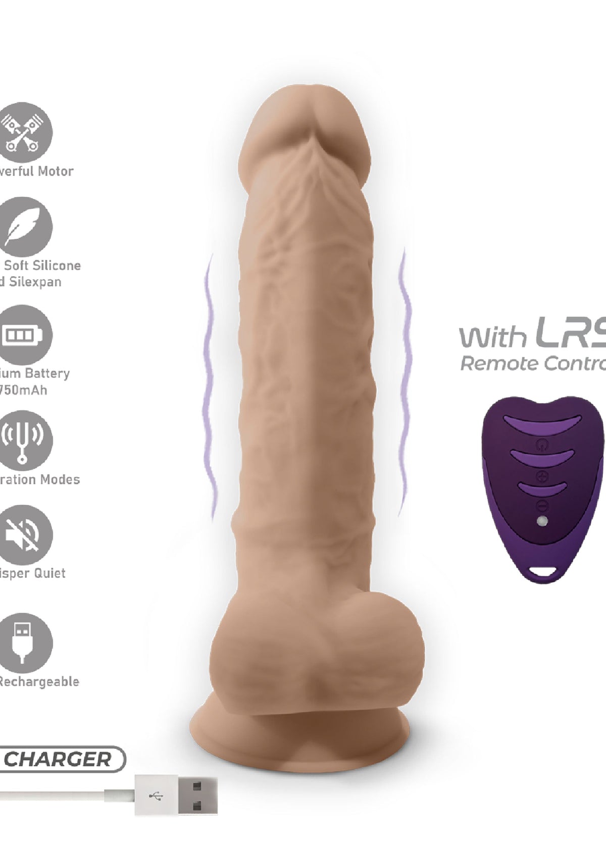 Silex-D Dildo Vibrating Model 8 inch