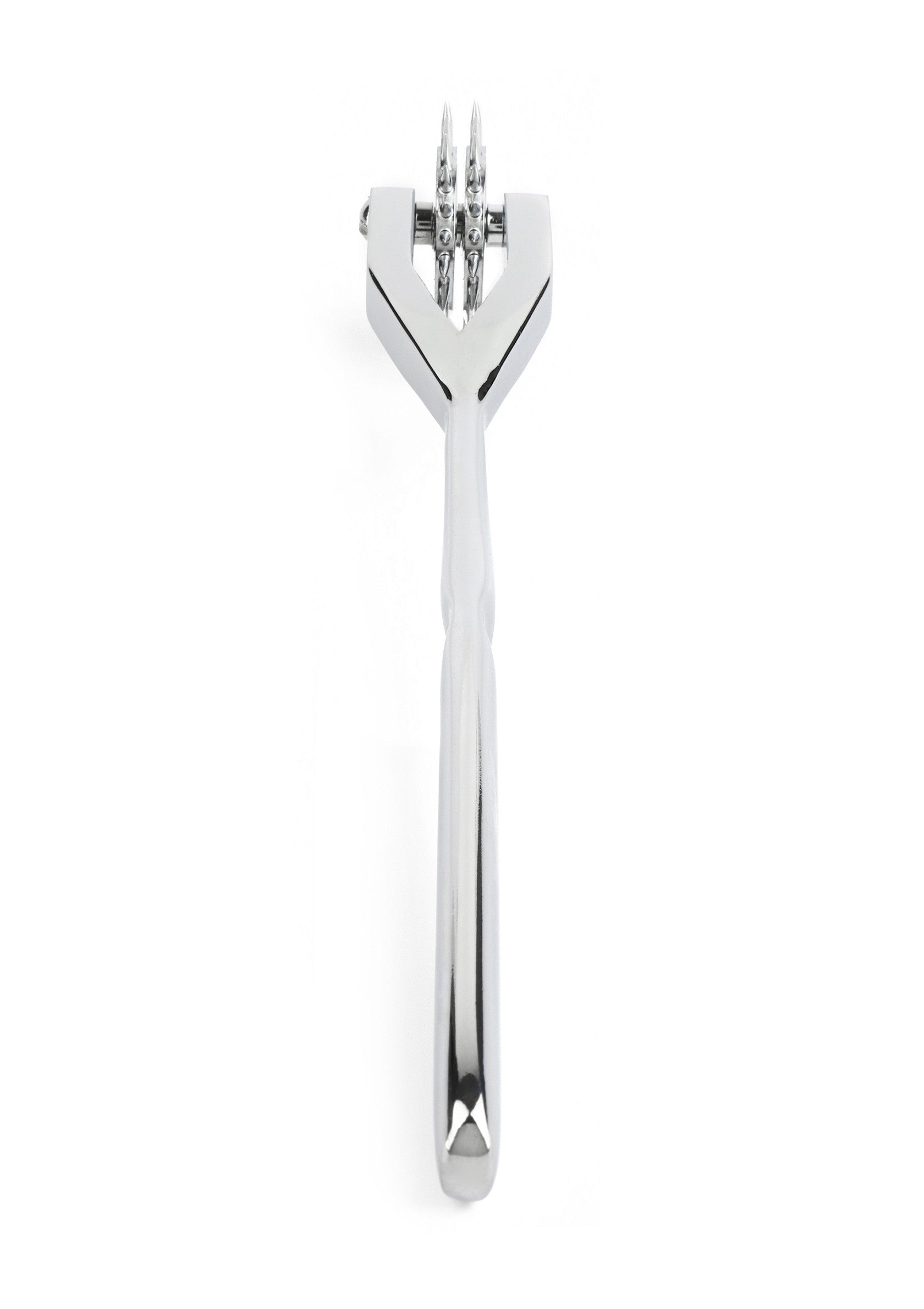Outil de maroquinerie pour tracer les coutures, avec manche ergonomique en métal poli.; Lederbewerkingstool voor het aftekenen van stiksels, met ergonomische handgreep van gepolijst metaal.; Leathercraft tool for marking stitches, with ergonomic handle in polished metal.