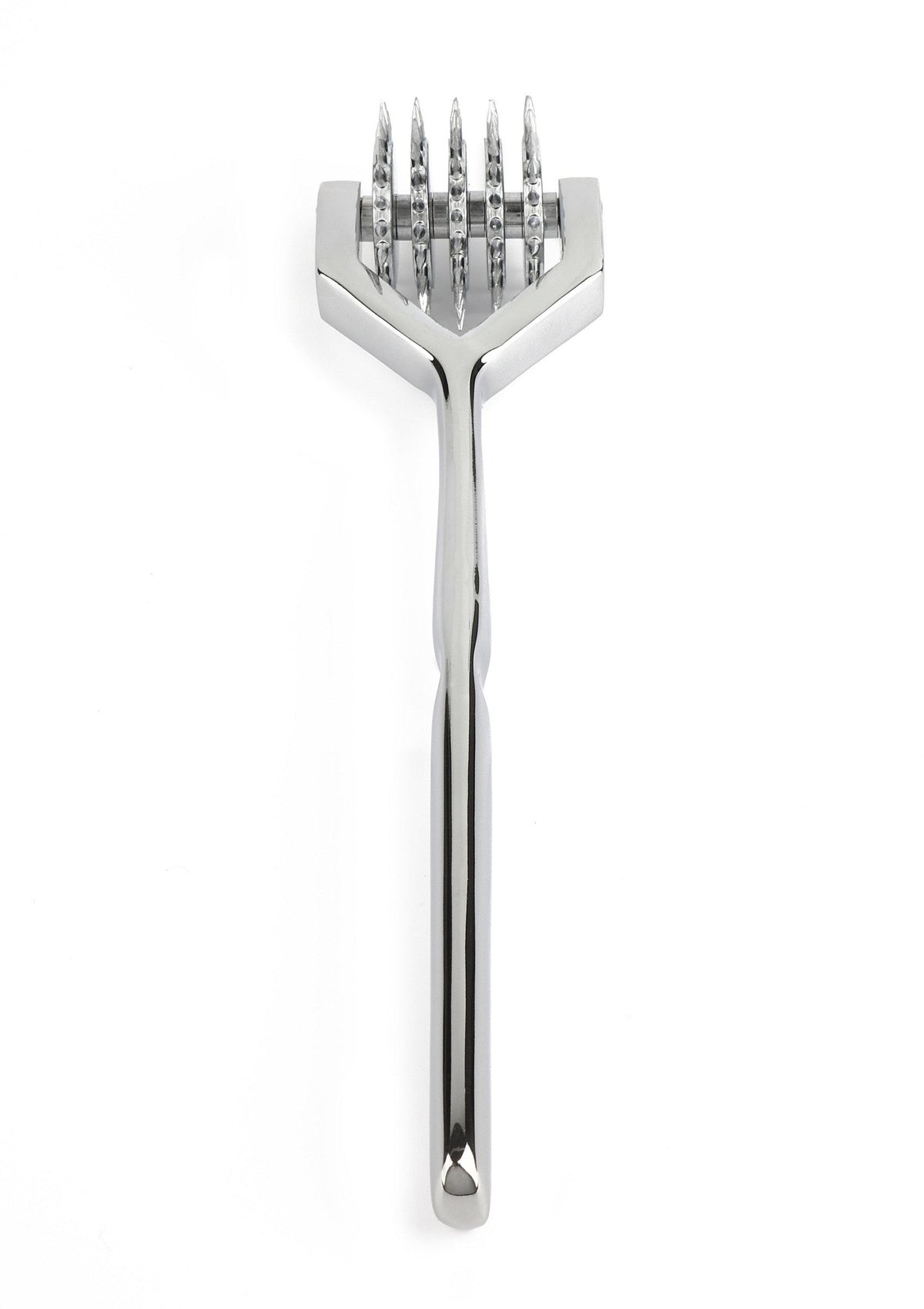 Gratte-dos en métal pour un soulagement apaisant des démangeaisons et des tensions.; Metalen rugkrabber voor rustgevende verlichting van jeuk en spanning.; Metal back scratcher for soothing itch relief and relaxation.
