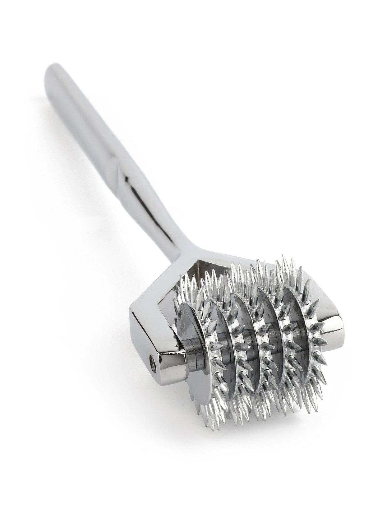 Roulette de Wartenberg en métal chromé. Instrument médical pour l'examen neurologique sensoriel et la stimulation.; Wartenberg-wiel van verchroomd metaal. Medisch instrument voor neurologisch zintuiglijk onderzoek en stimulatie.; Chrome plated Wartenberg Wheel. Medical instrument for neurological sensory testing and stimulation.