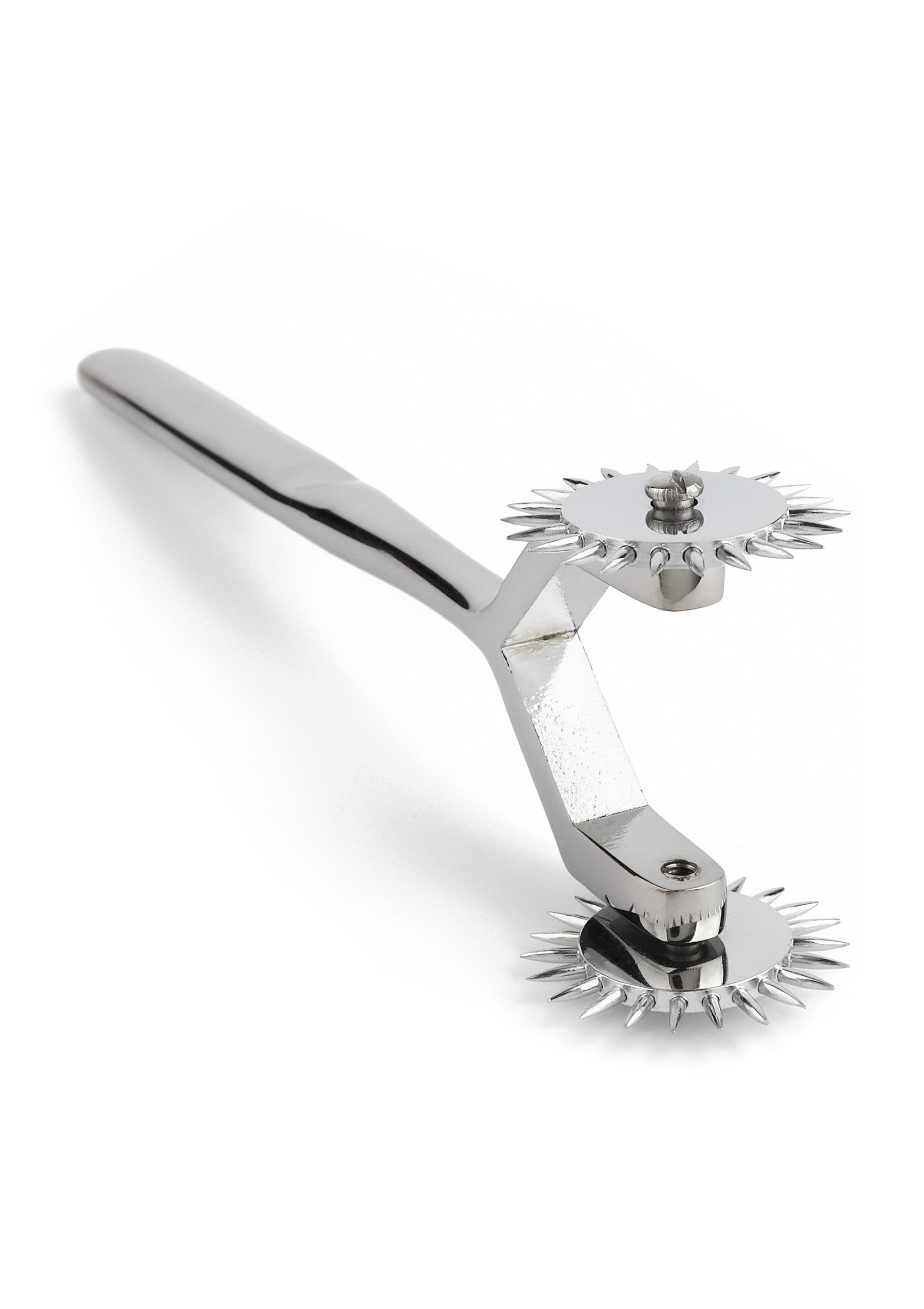 Roue à épingles en métal pour jeux de rôle et BDSM.; Metalen prikkelrad voor rollenspel en BDSM.; Metal pinwheel for role play and BDSM.