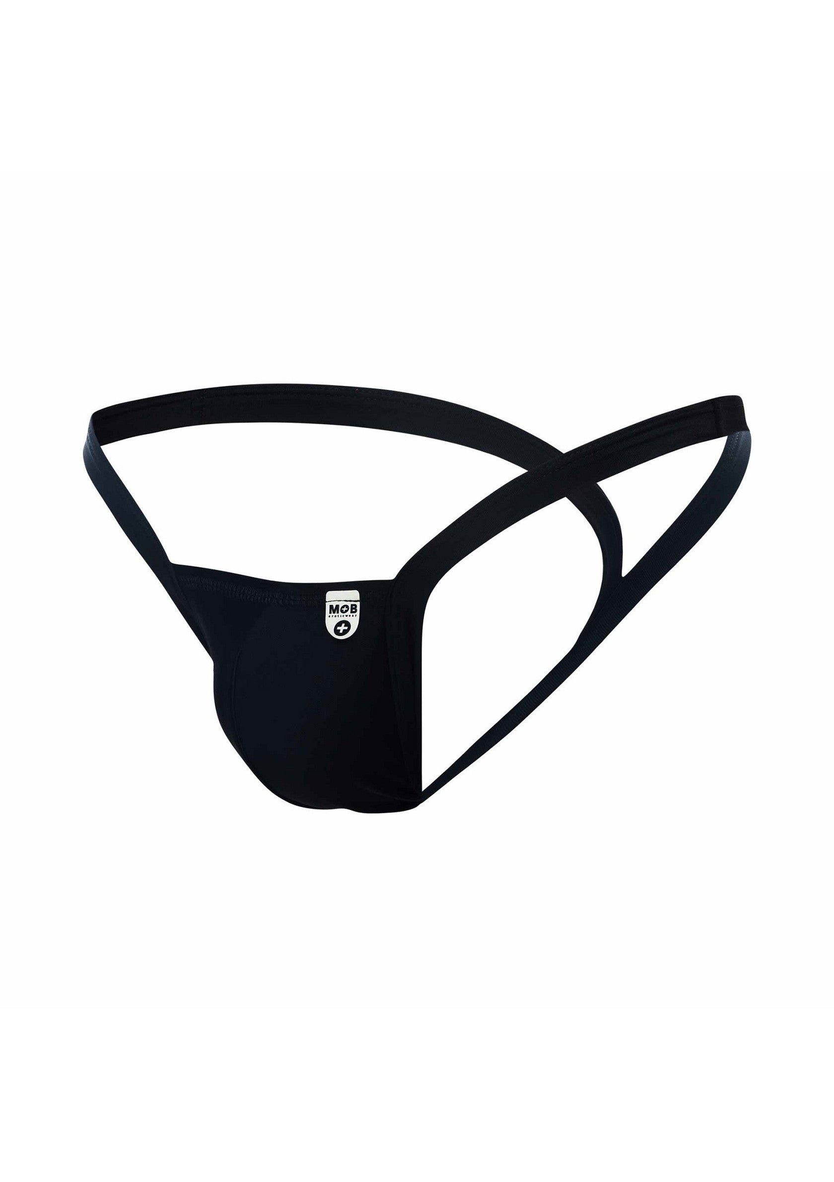 String noir sexy pour homme, idéal pour un look audacieux et confortable.; Zwarte string voor heren, perfect voor een sexy en comfortabele look.; Black men's thong, perfect for a sexy and comfortable look.