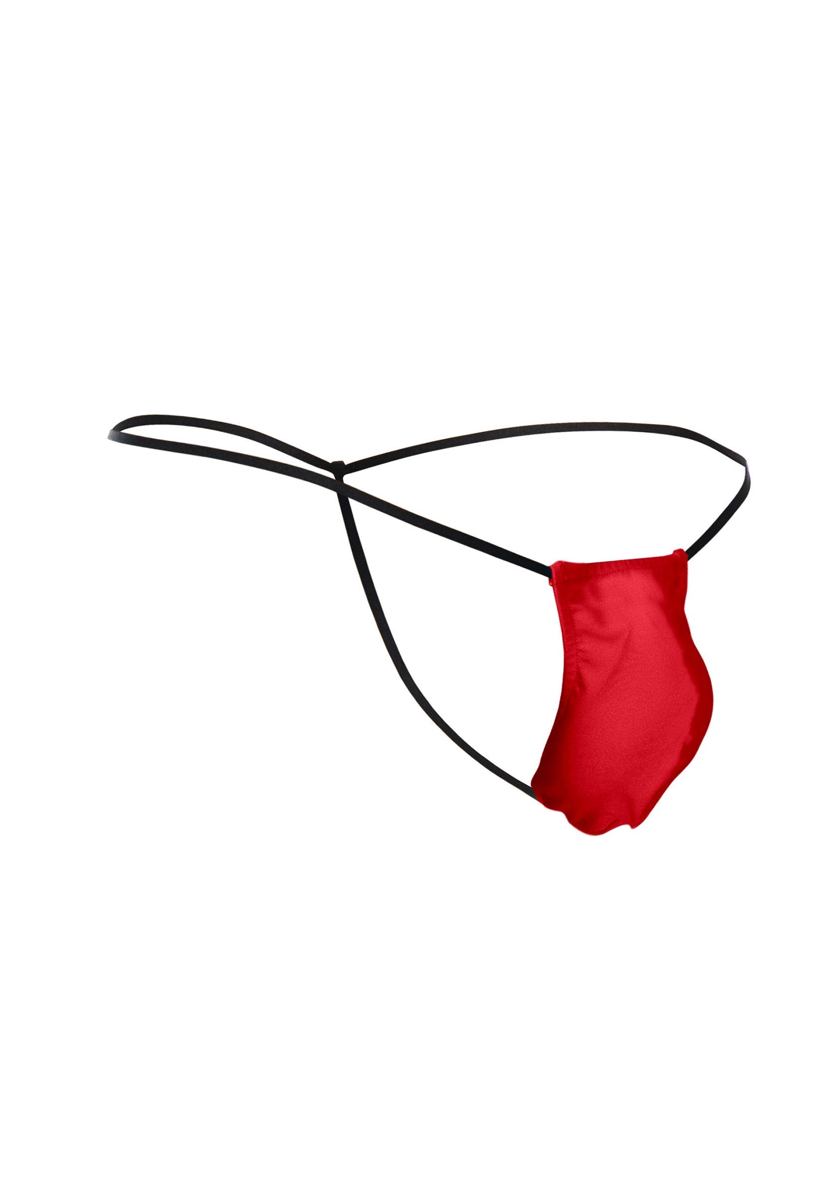 String rouge en satin pour femme. Lingerie sexy et confortable.; Rode string van satijn voor dames. Sexy en comfortabele lingerie.; Red satin thong for women. Sexy and comfortable lingerie.