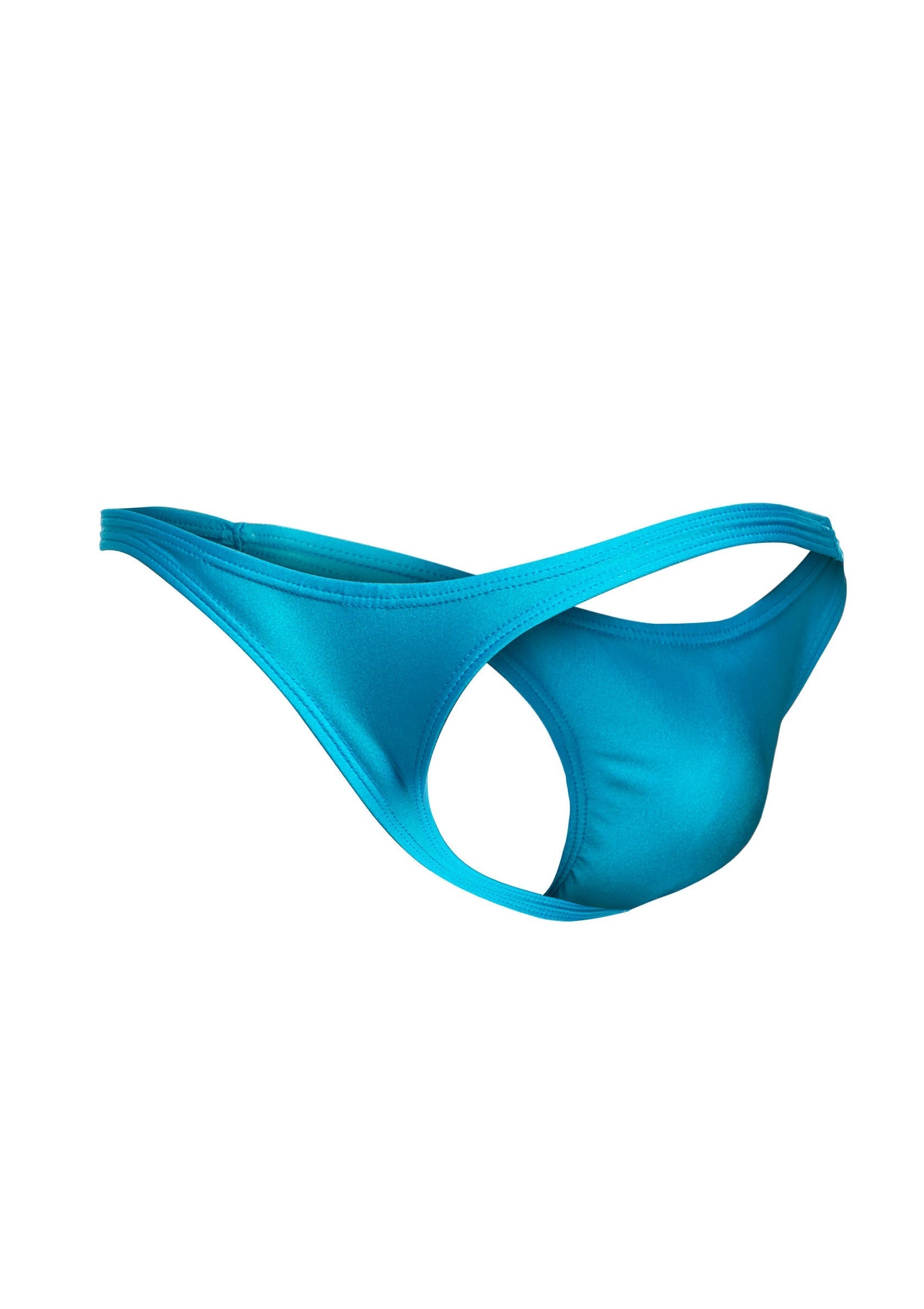 Slip string turquoise pour homme, confort et style garantis.; Turquoise heren string slip, comfort en stijl gegarandeerd.; Turquoise men's string thong, comfort and style guaranteed.