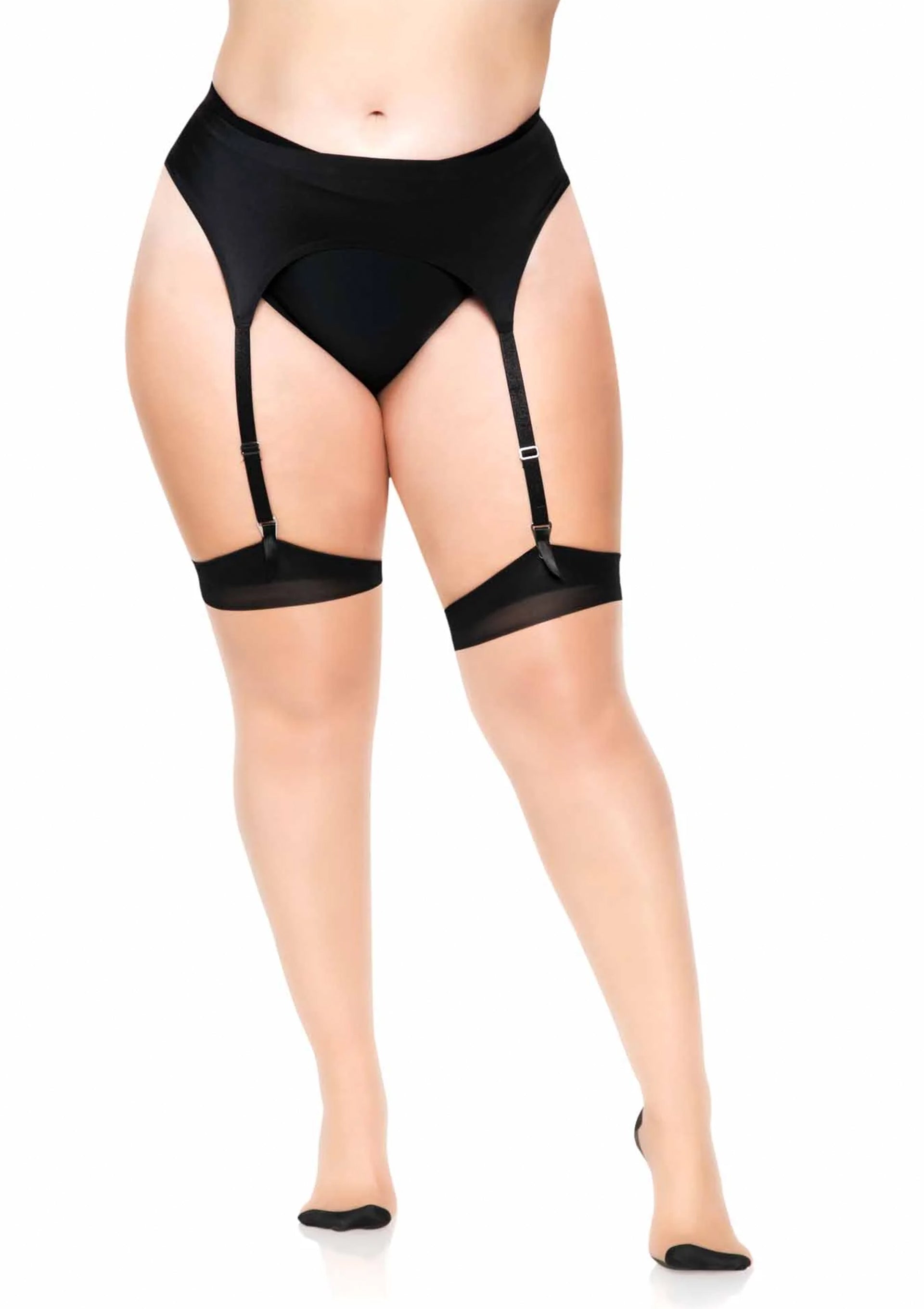 Leg Avenue Plus Elastane 2-tone Stockings with Backseam