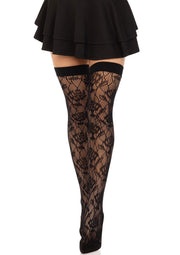 Leg Avenue Wild Rose Net Thigh Highs