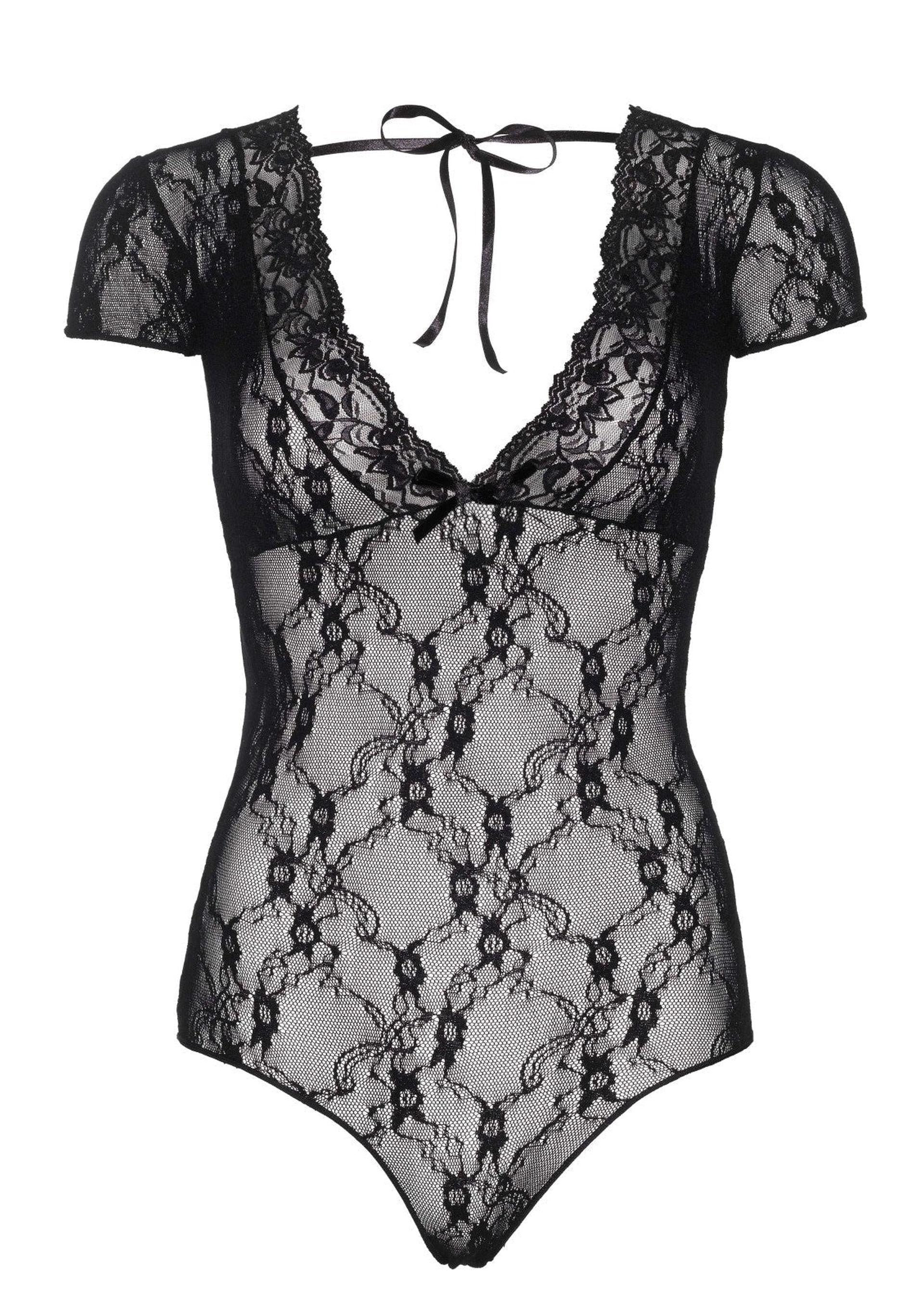 Leg Avenue Floral Lace Backless Teddy