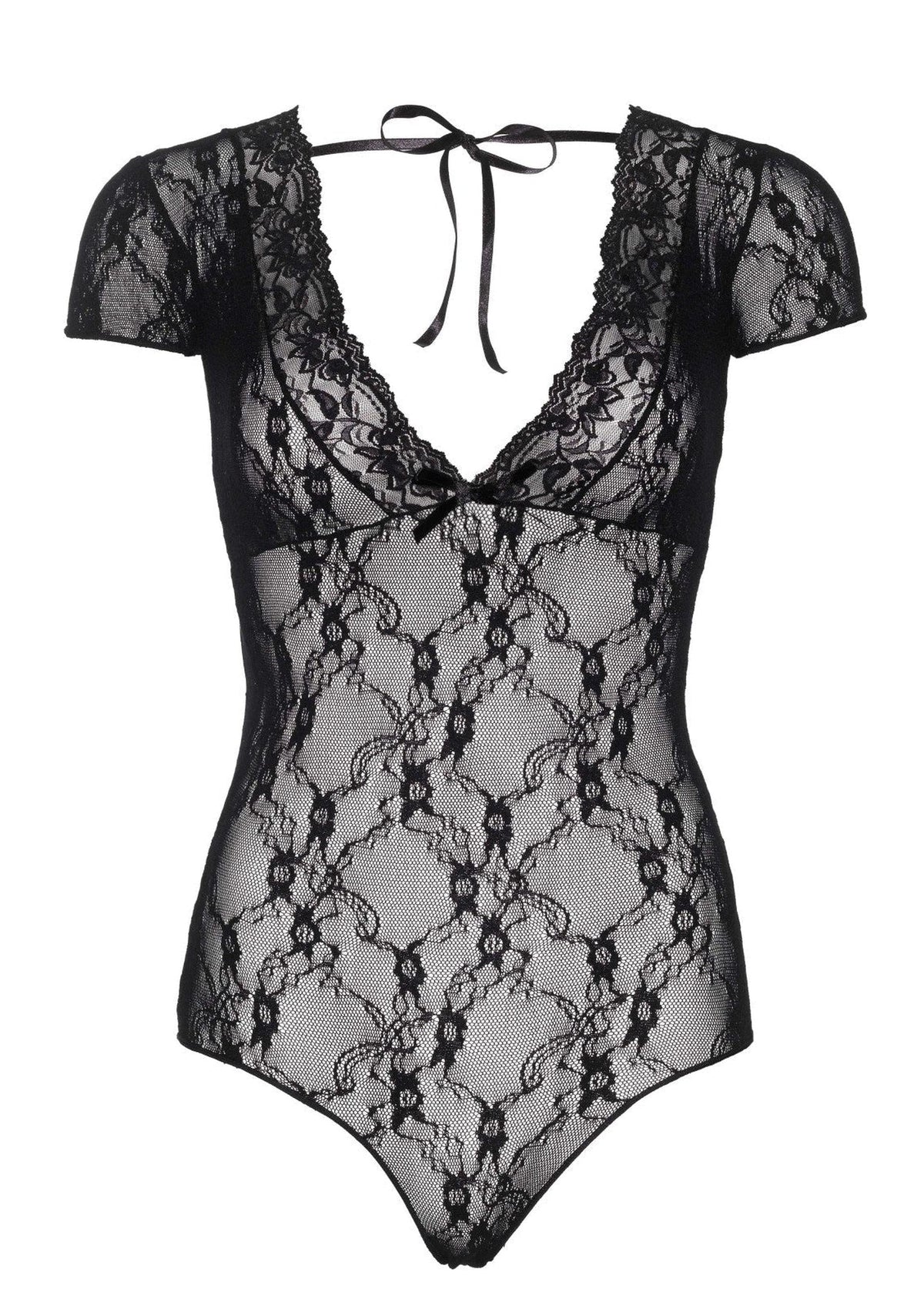 Leg Avenue Floral Lace Backless Teddy