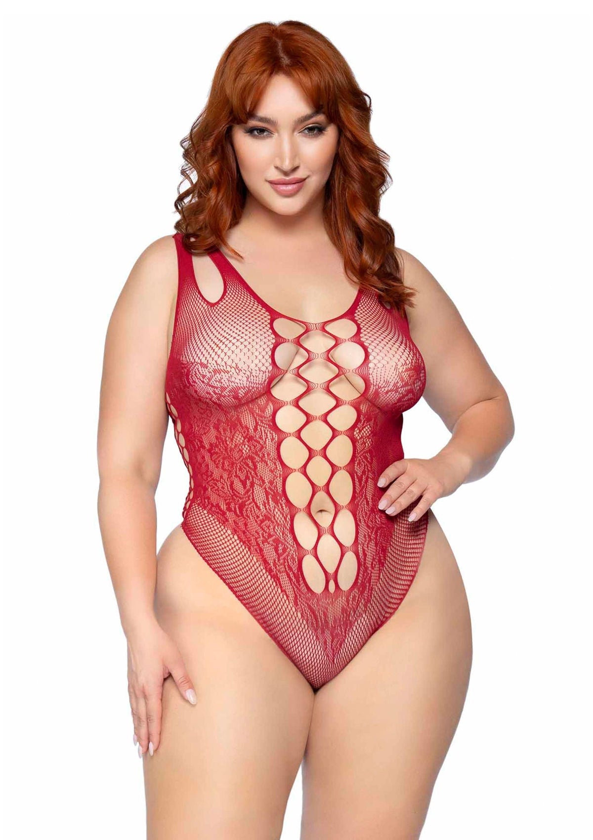 Leg Avenue Plus Seamless Bodysuit with Shoulder Straps