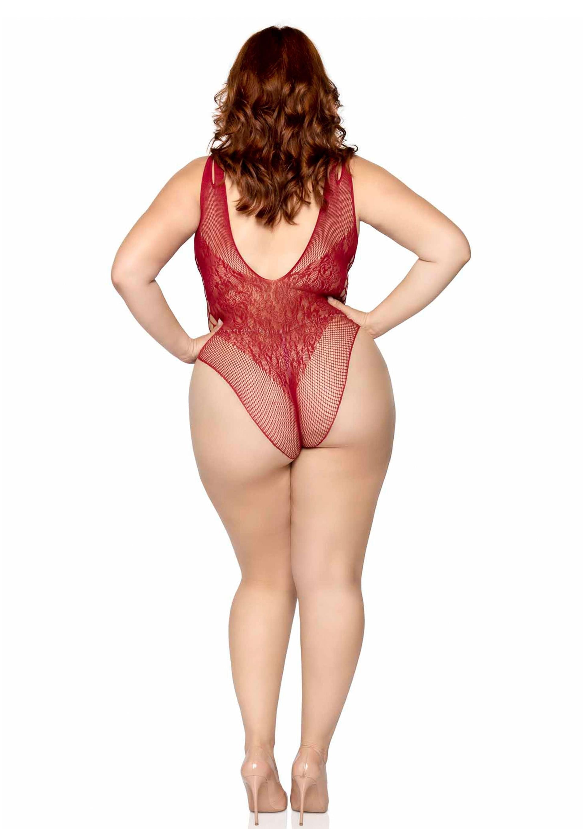 Leg Avenue Plus Seamless Bodysuit with Shoulder Straps