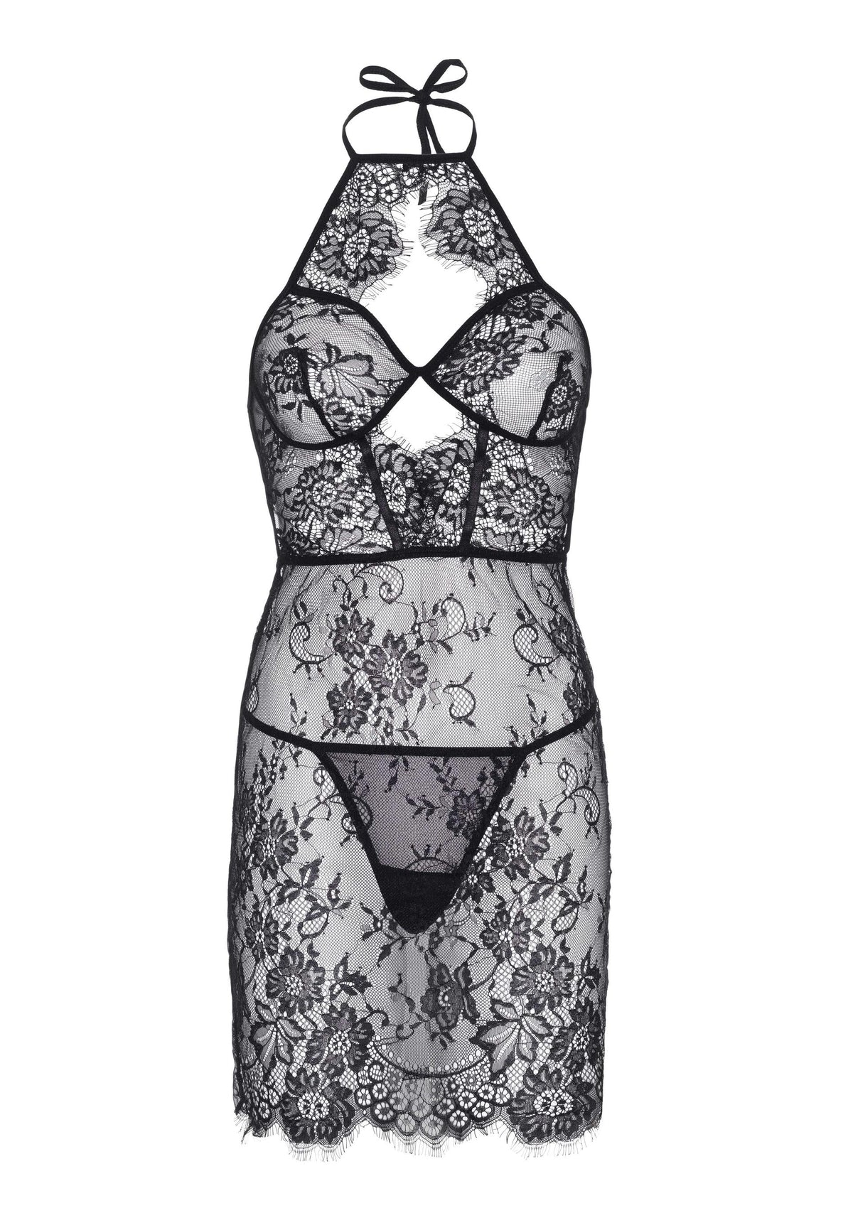 Leg Avenue Dress with Scalloped Lace and String