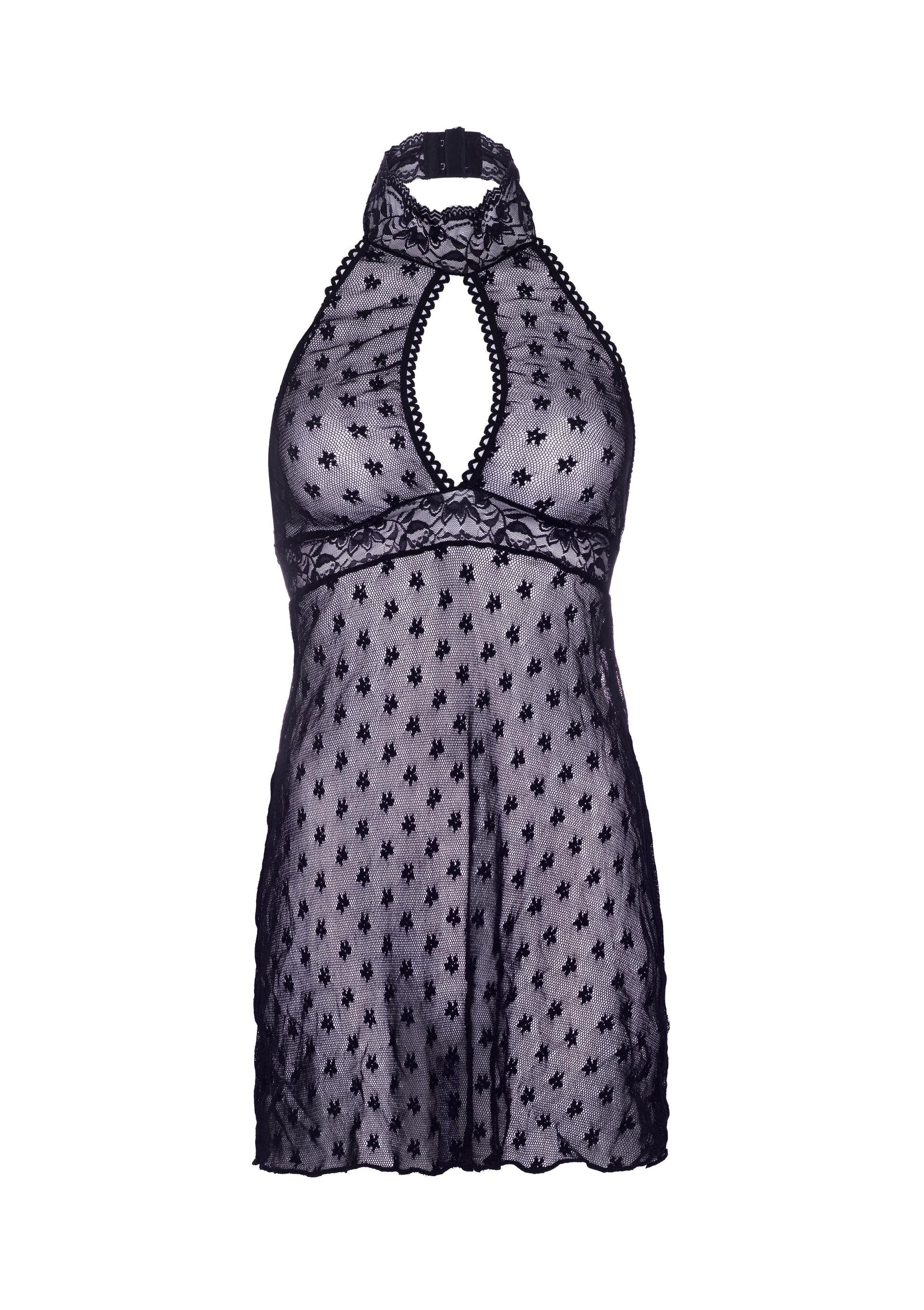 Leg Avenue Lace Trimmed Halter Babydoll