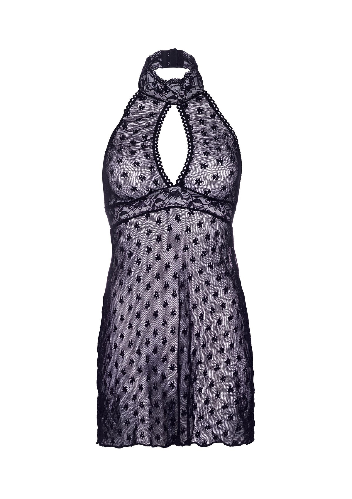 Leg Avenue Lace Trimmed Halter Babydoll