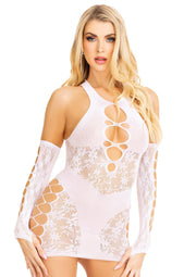 Leg Avenue Racer Back Mini Dress and Matching Gloves