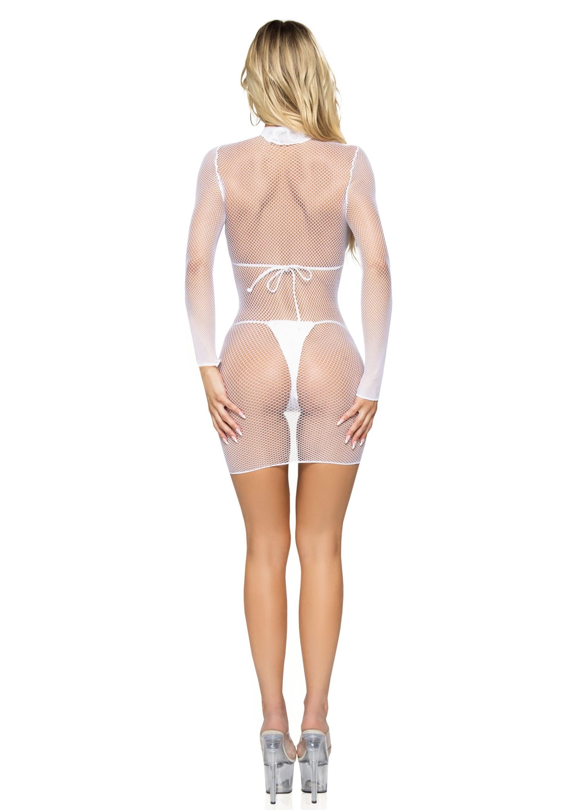 Leg Avenue Ultra Net High Neck Mini Dress