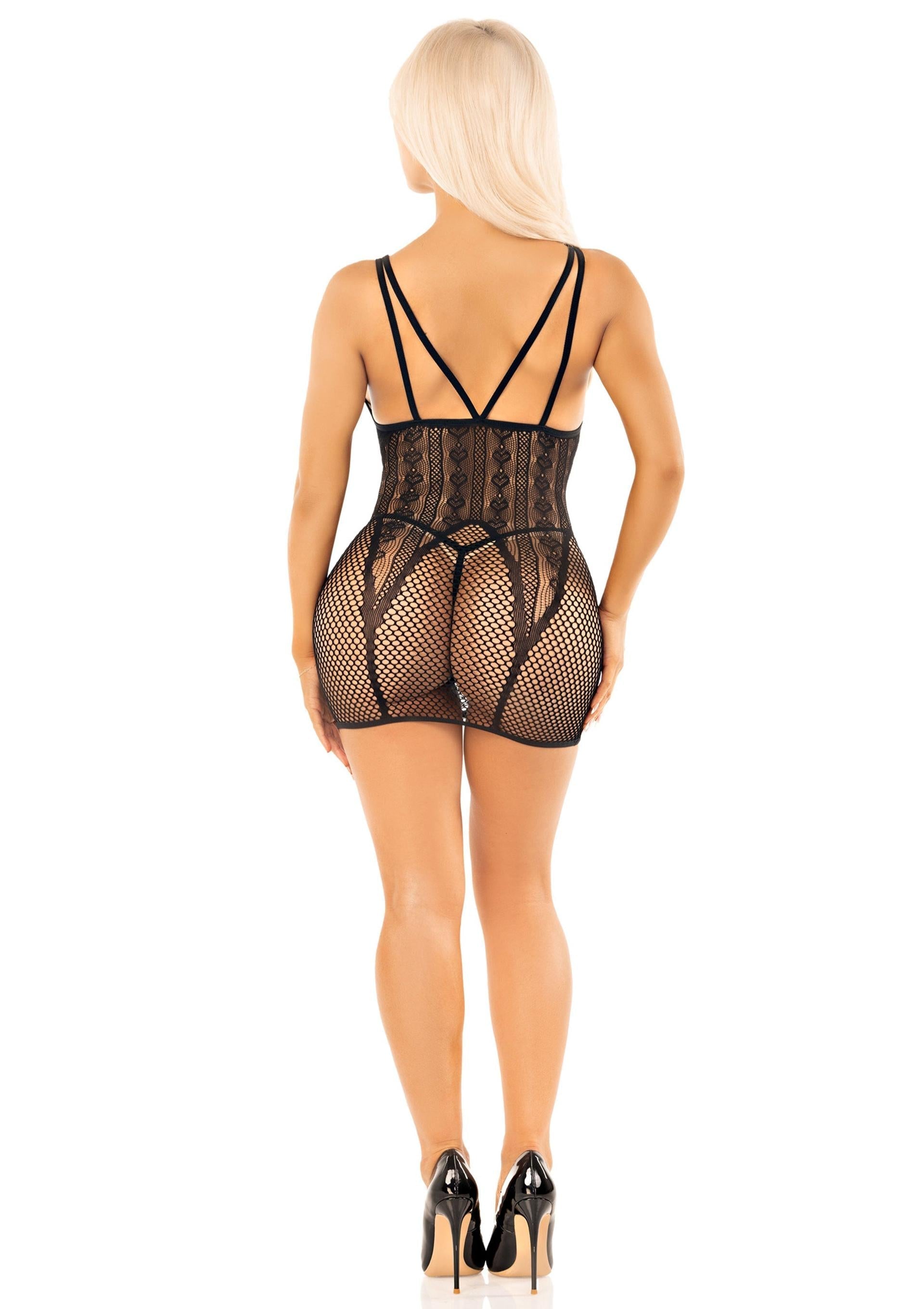 Leg Avenue Heart Net Mini Dress