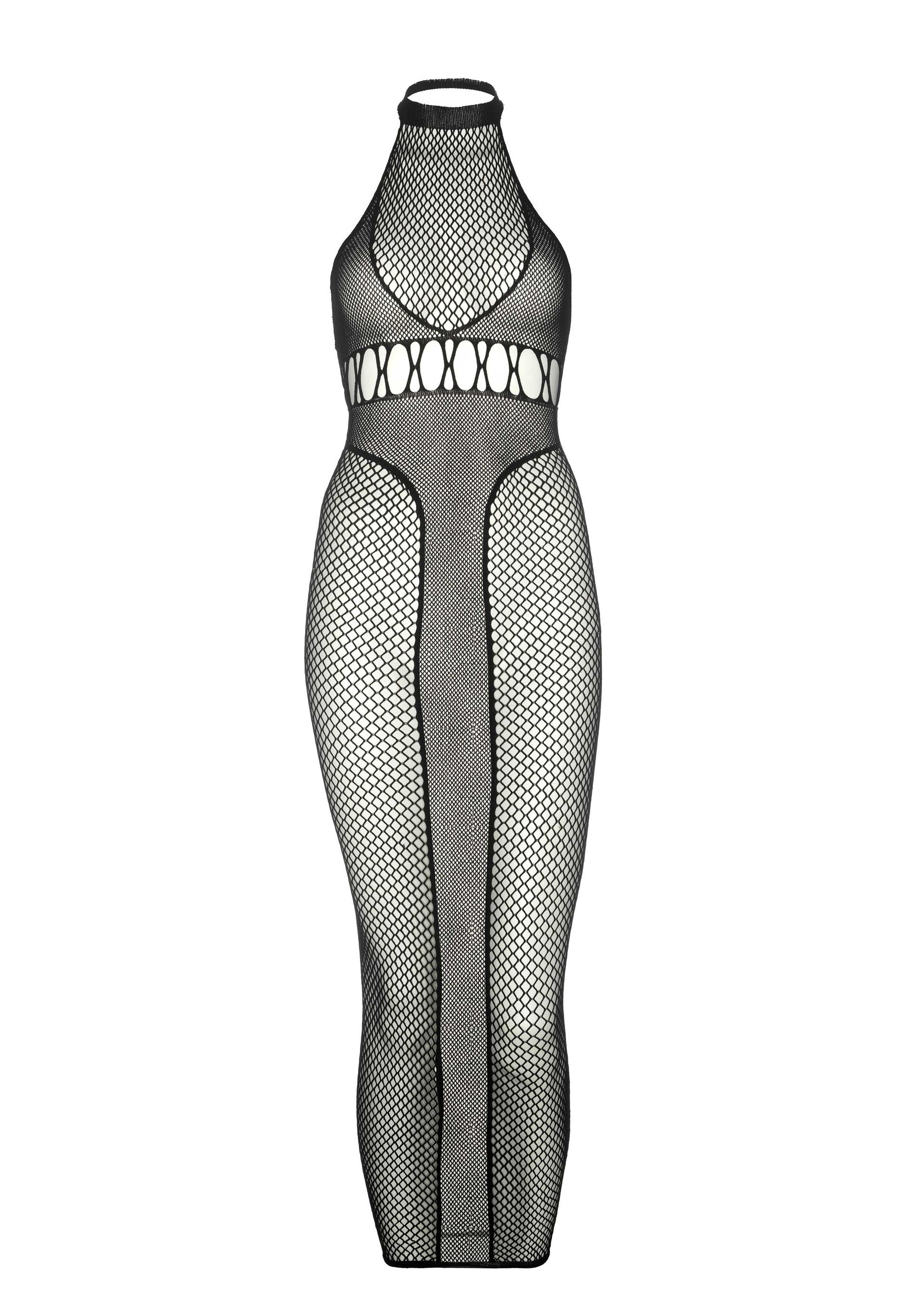 Leg Avenue Halter Dual Net Backless Dress