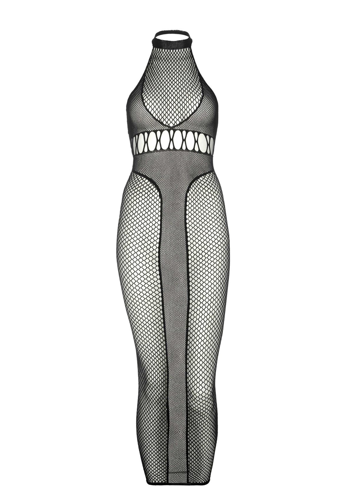 Leg Avenue Halter Dual Net Backless Dress