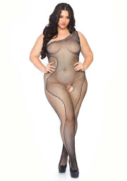 Leg Avenue Plus Bodystocking with Net Accent