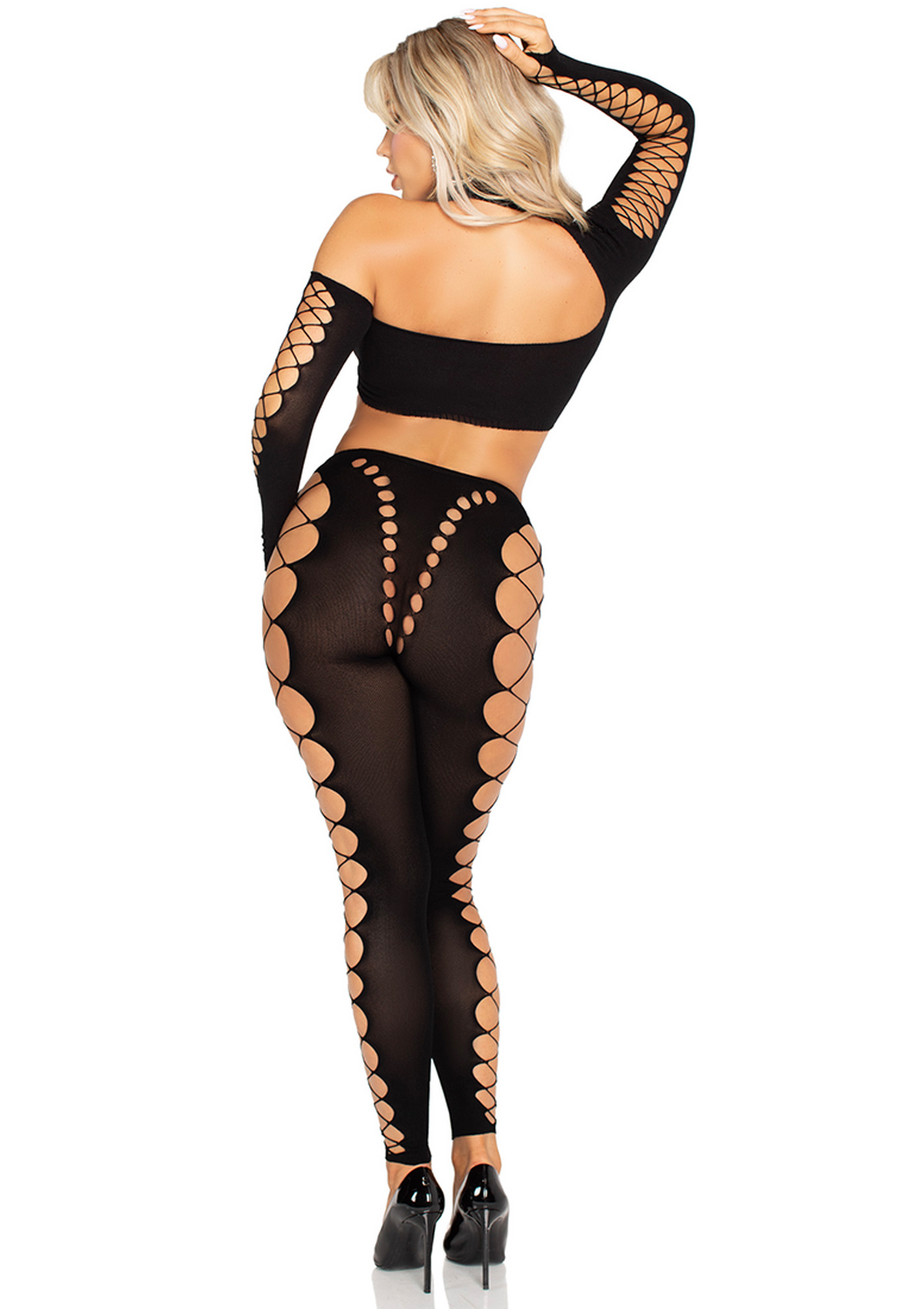 Leg Avenue Seamless Cut-Out Crop Top and Legging