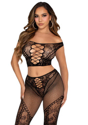 Leg Avenue Off Shoulder Crop Top and Legging