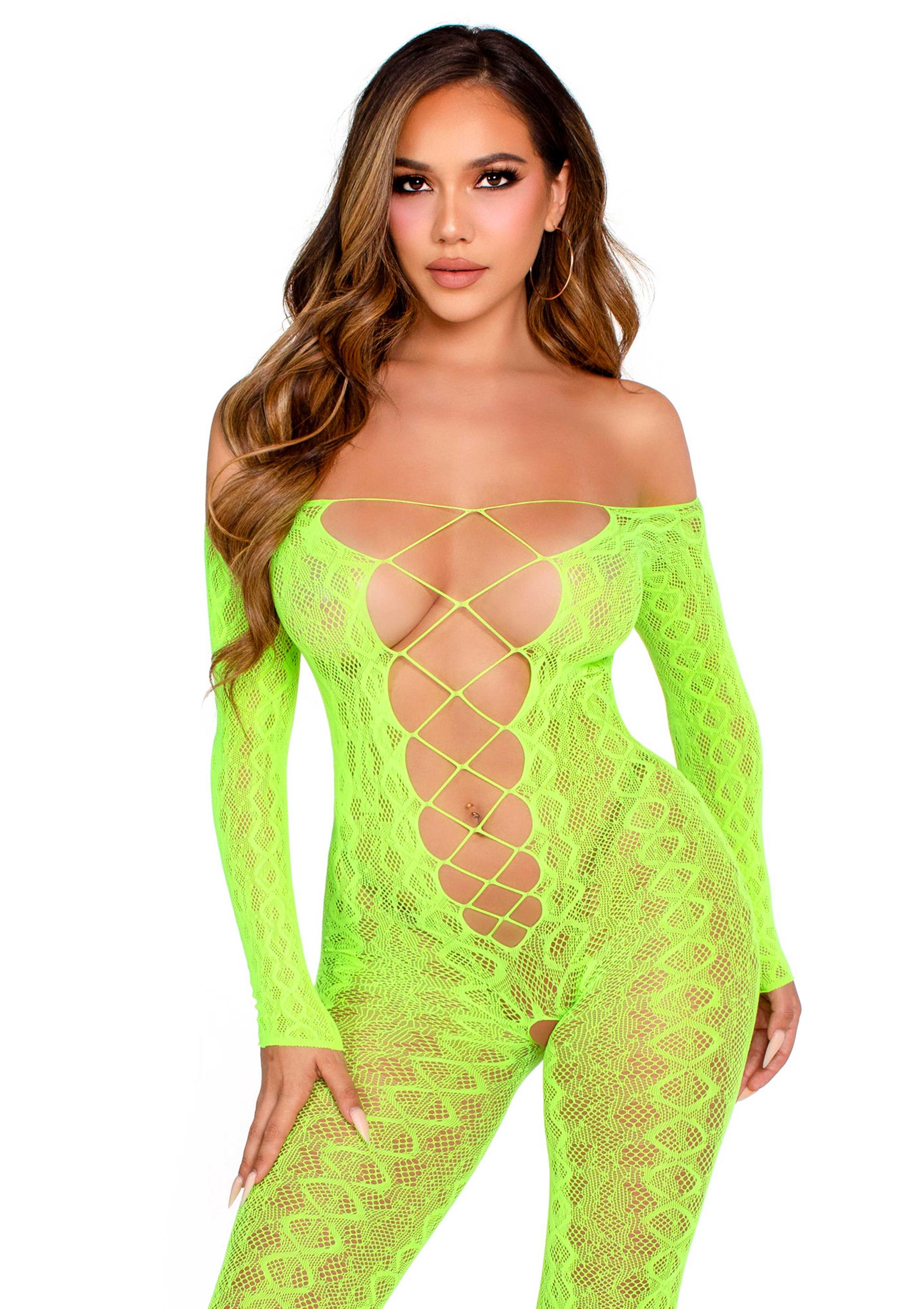Leg Avenue Crotchless, Footless Lingerie Bodystocking