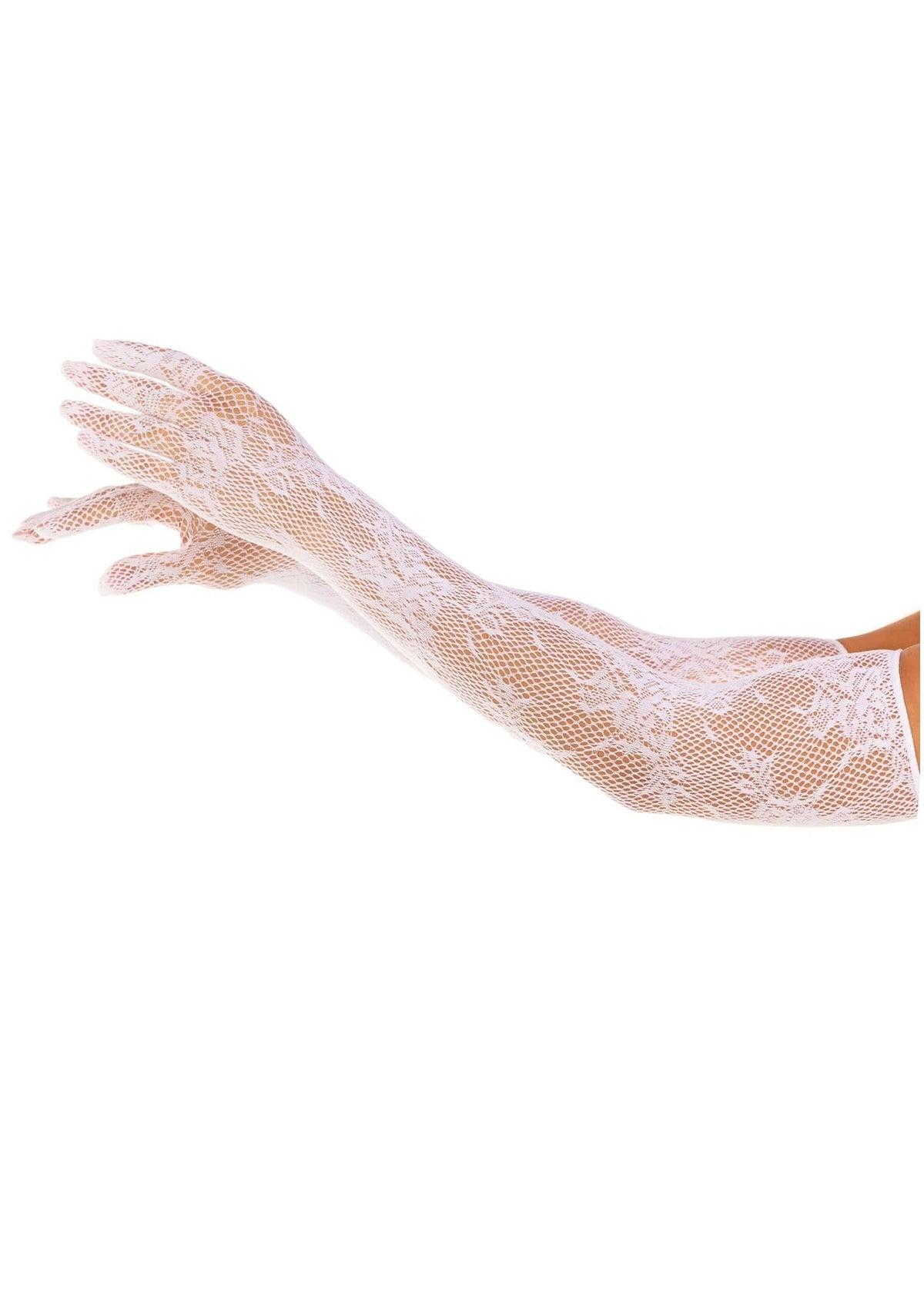 Leg Avenue Opera Length Floral Net Gloves