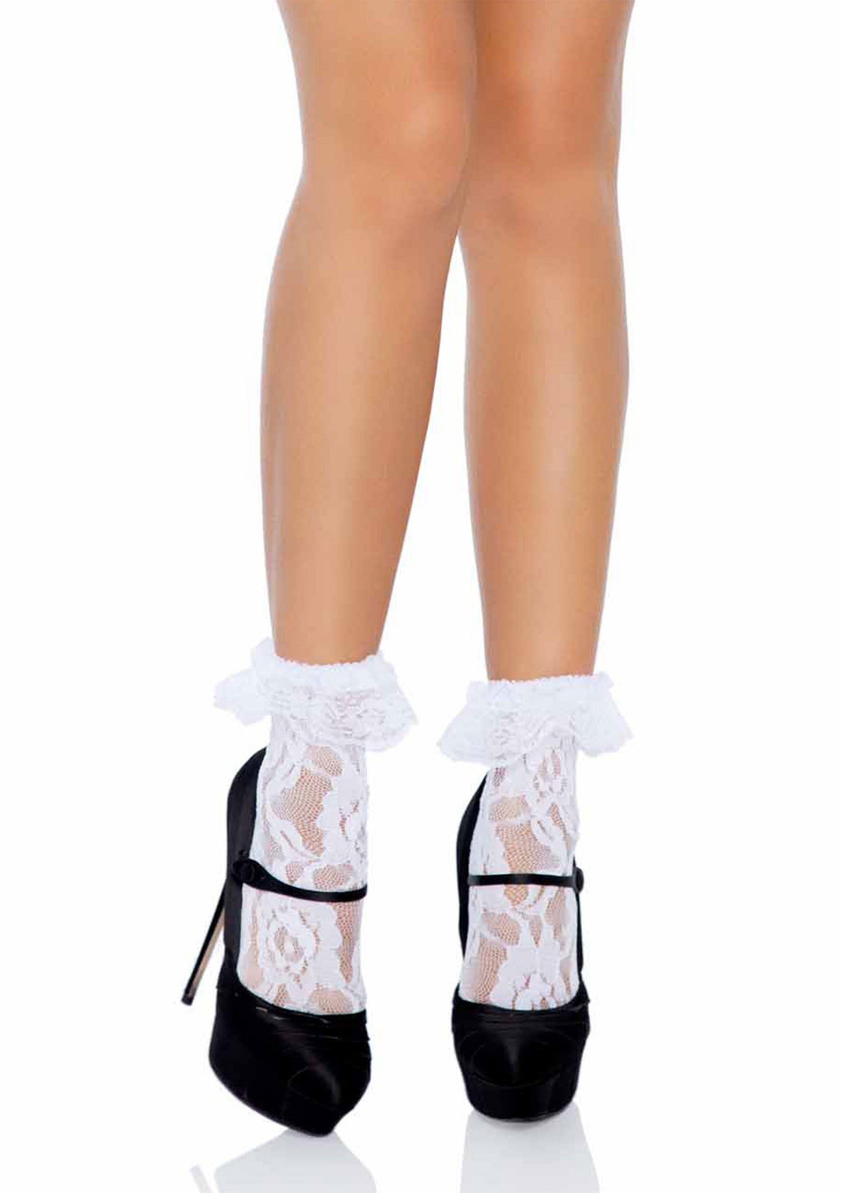 Leg Avenue Lace Socks with Ruffle
