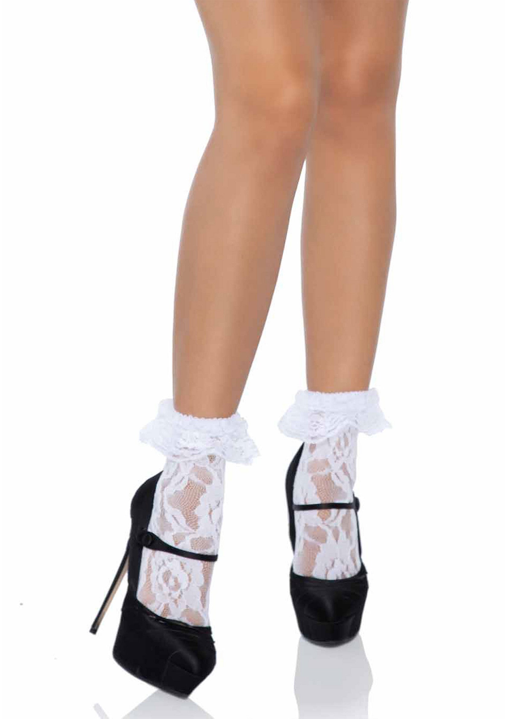 Leg Avenue Lace Socks with Ruffle