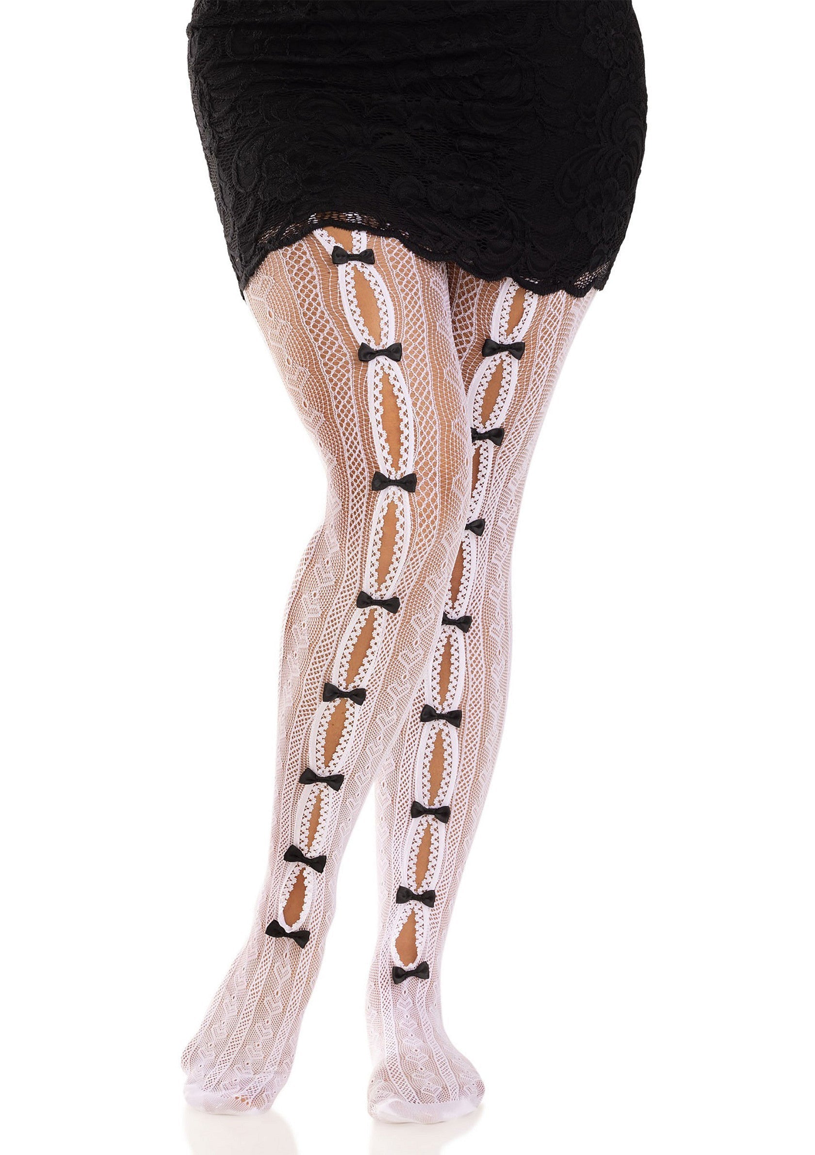 Leg Avenue Sweetheart Striped Net Pantyhose