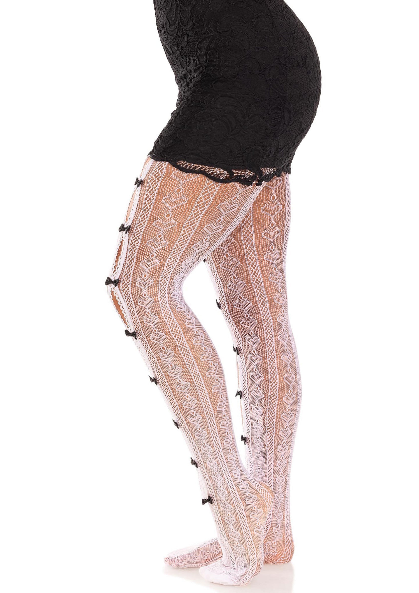 Leg Avenue Sweetheart Striped Net Pantyhose
