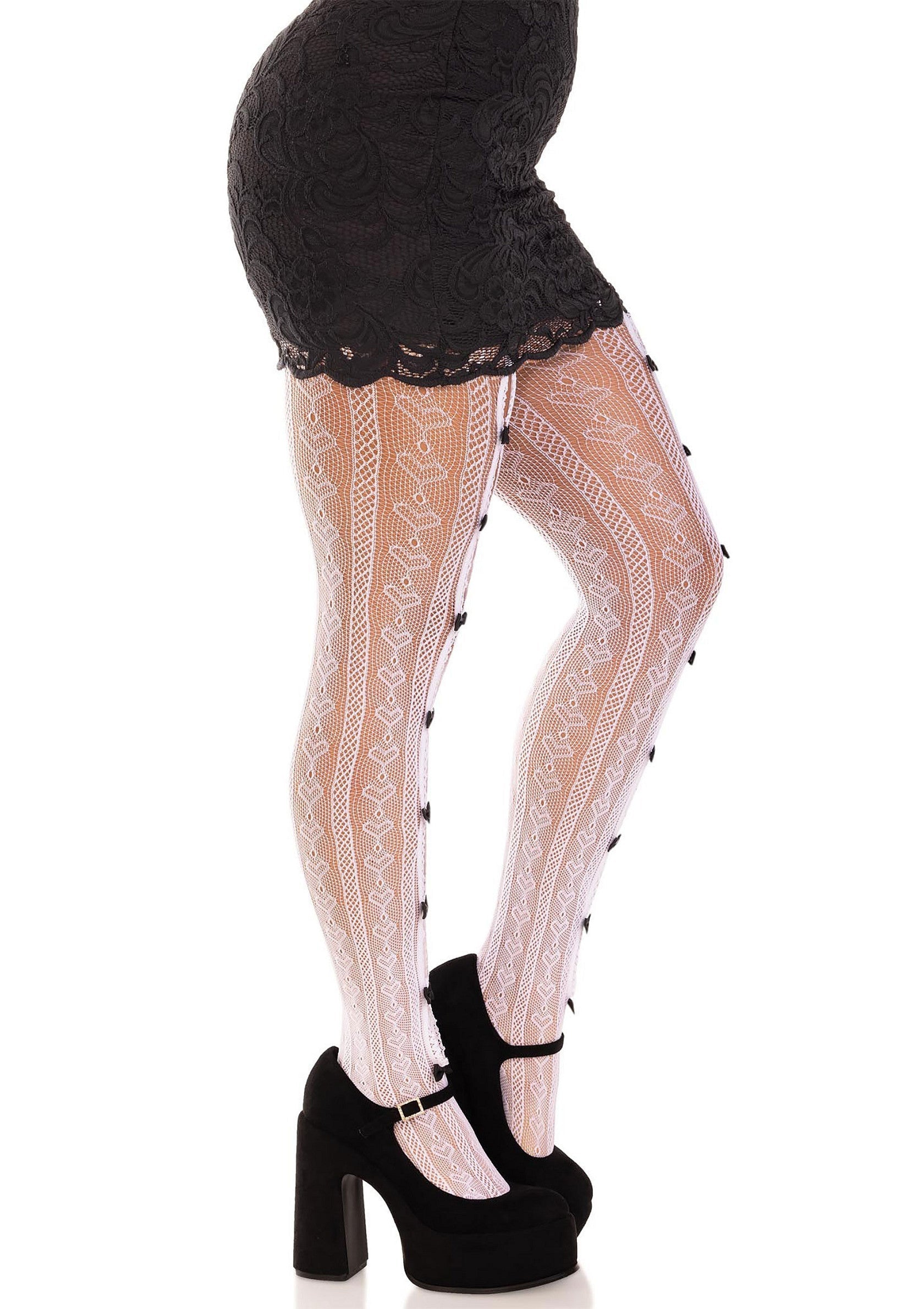 Leg Avenue Sweetheart Striped Net Pantyhose