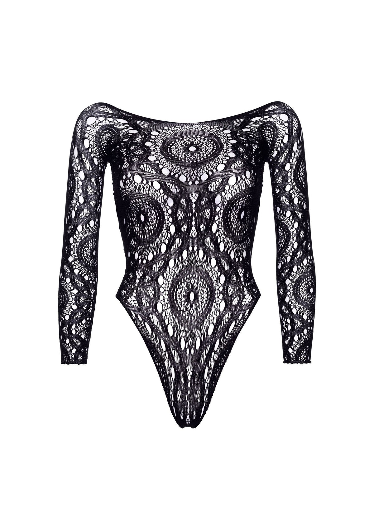 Leg Avenue Long Sleeved Snap Crotch Thong Back Teddy