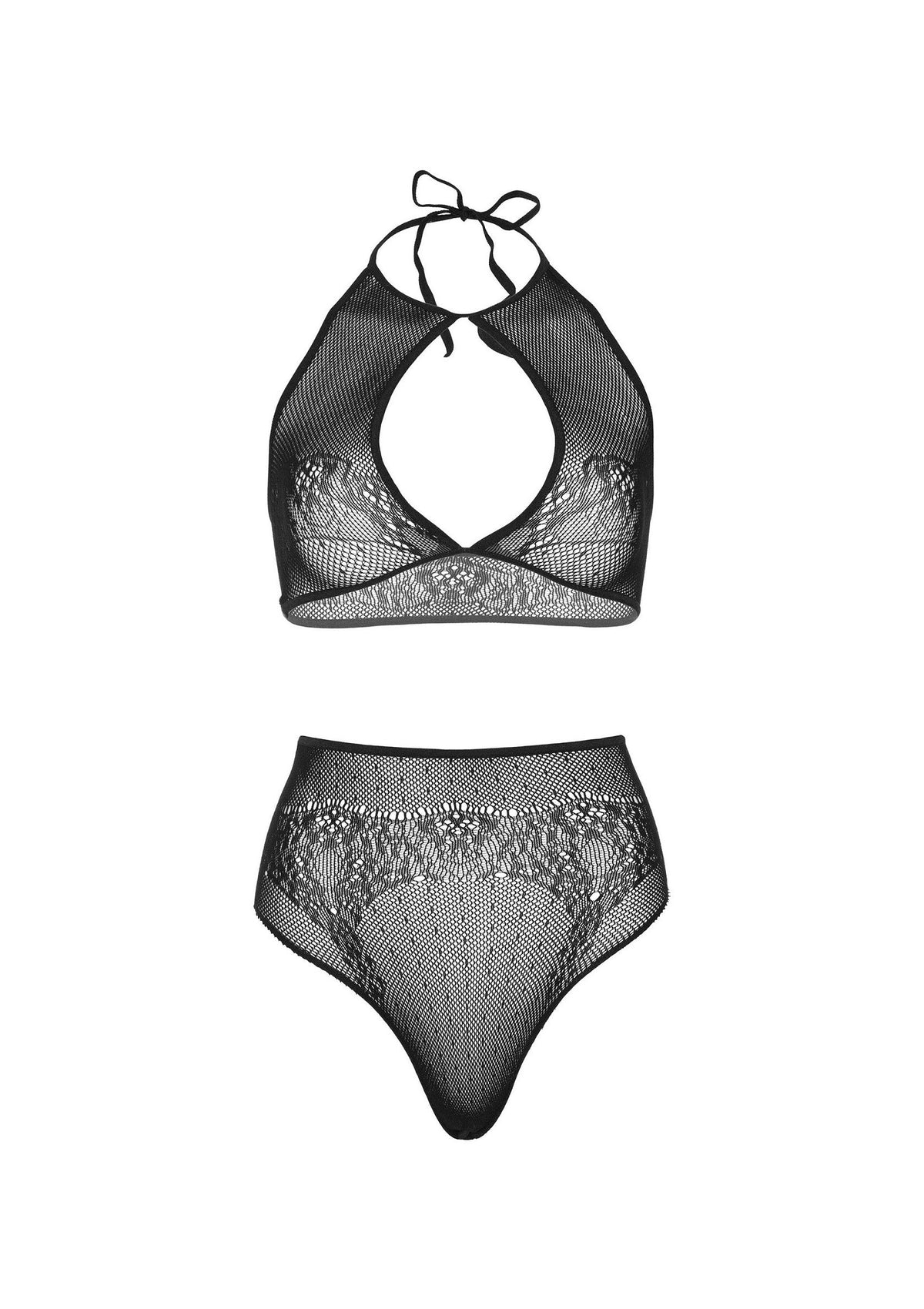 Leg Avenue Halter Crop Top and High Waist Thong Panty